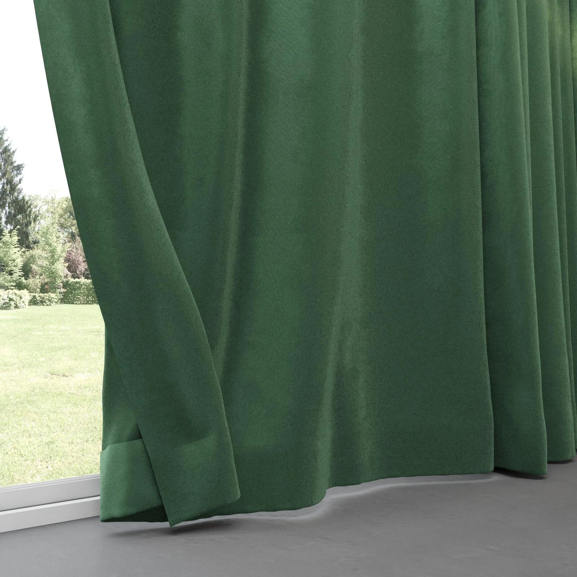 Bottom view of Velvelux Pesto, pinch pleat