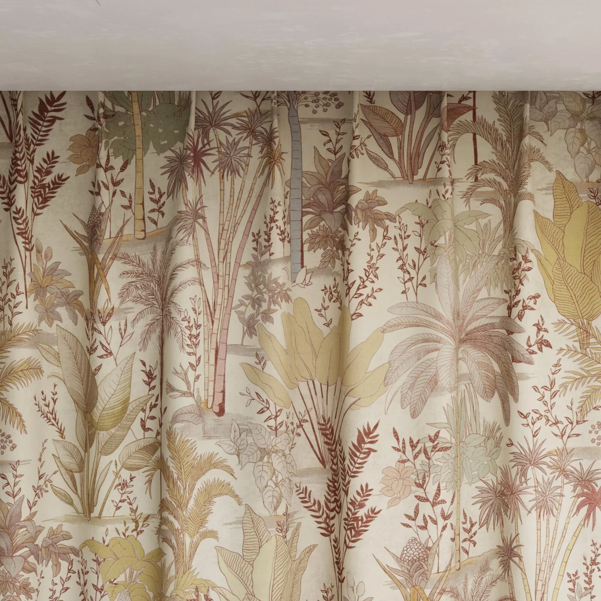Top view of Paloma Calico, pinch pleat