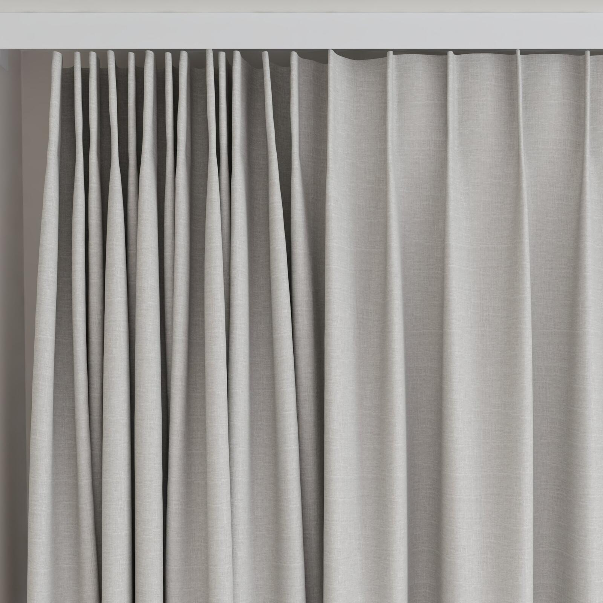 Top view of Coverlet Mist, on curtain rail