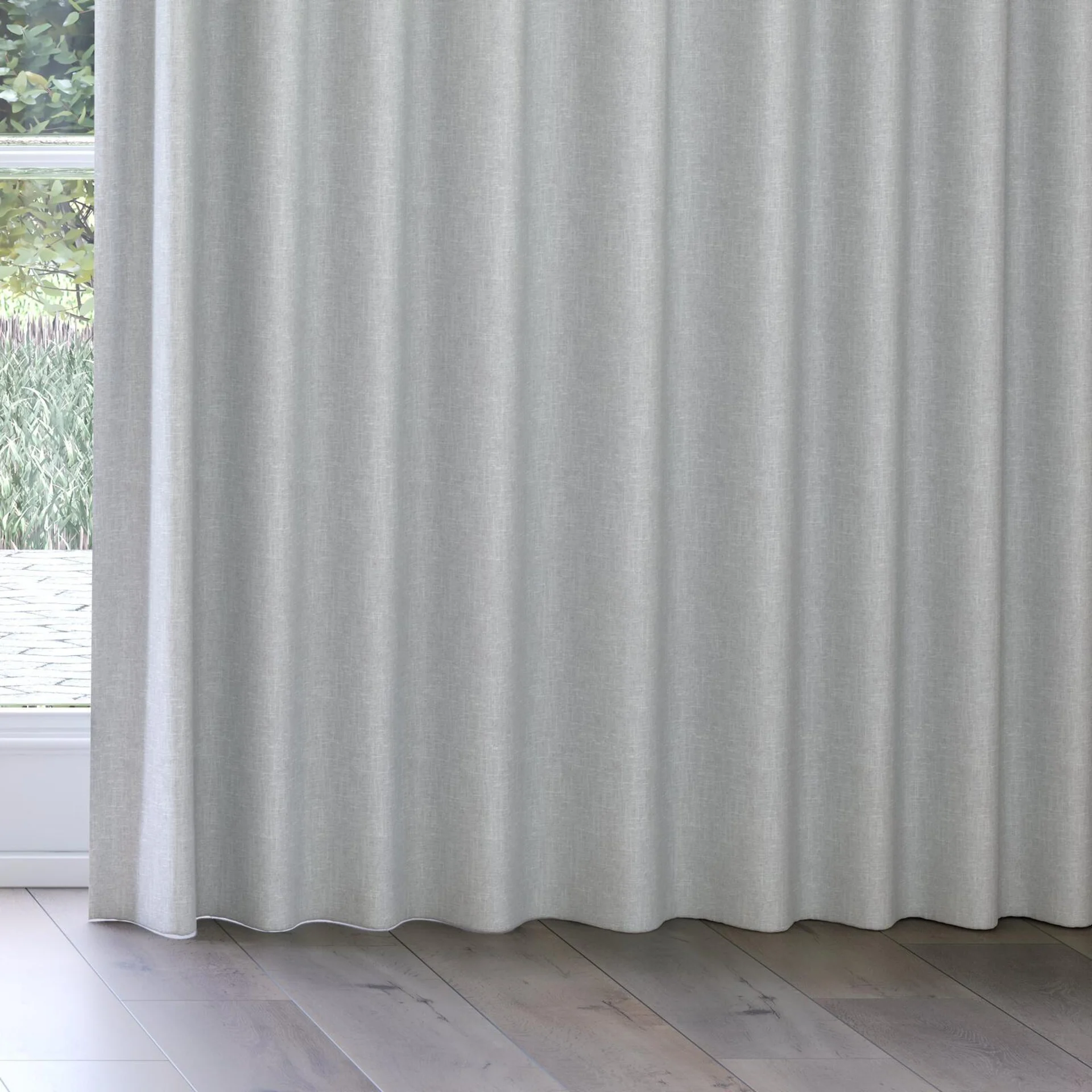 Bottom view of Retreat II Cloud, on curtain rail