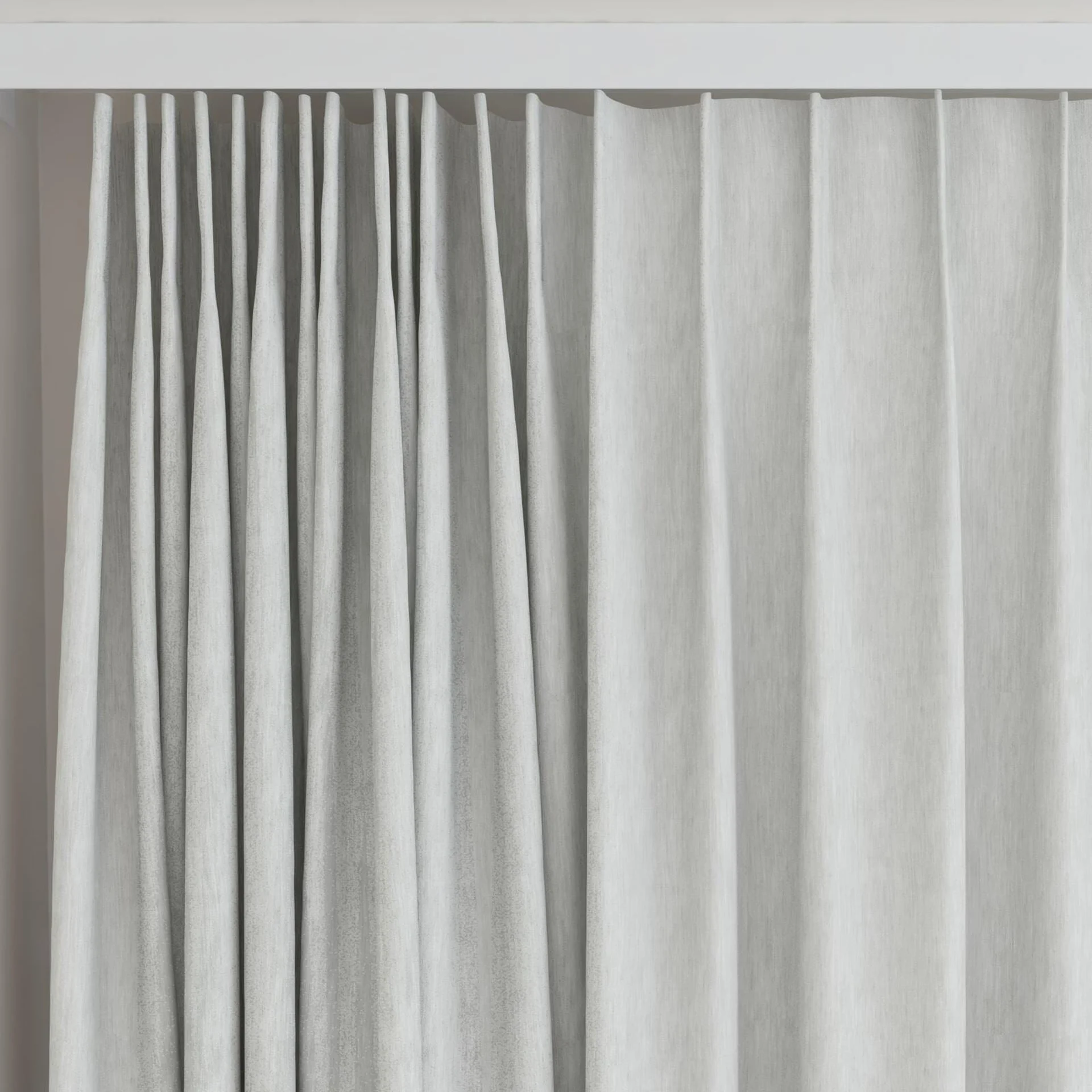 Top view of Balance Celadon, on curtain rail