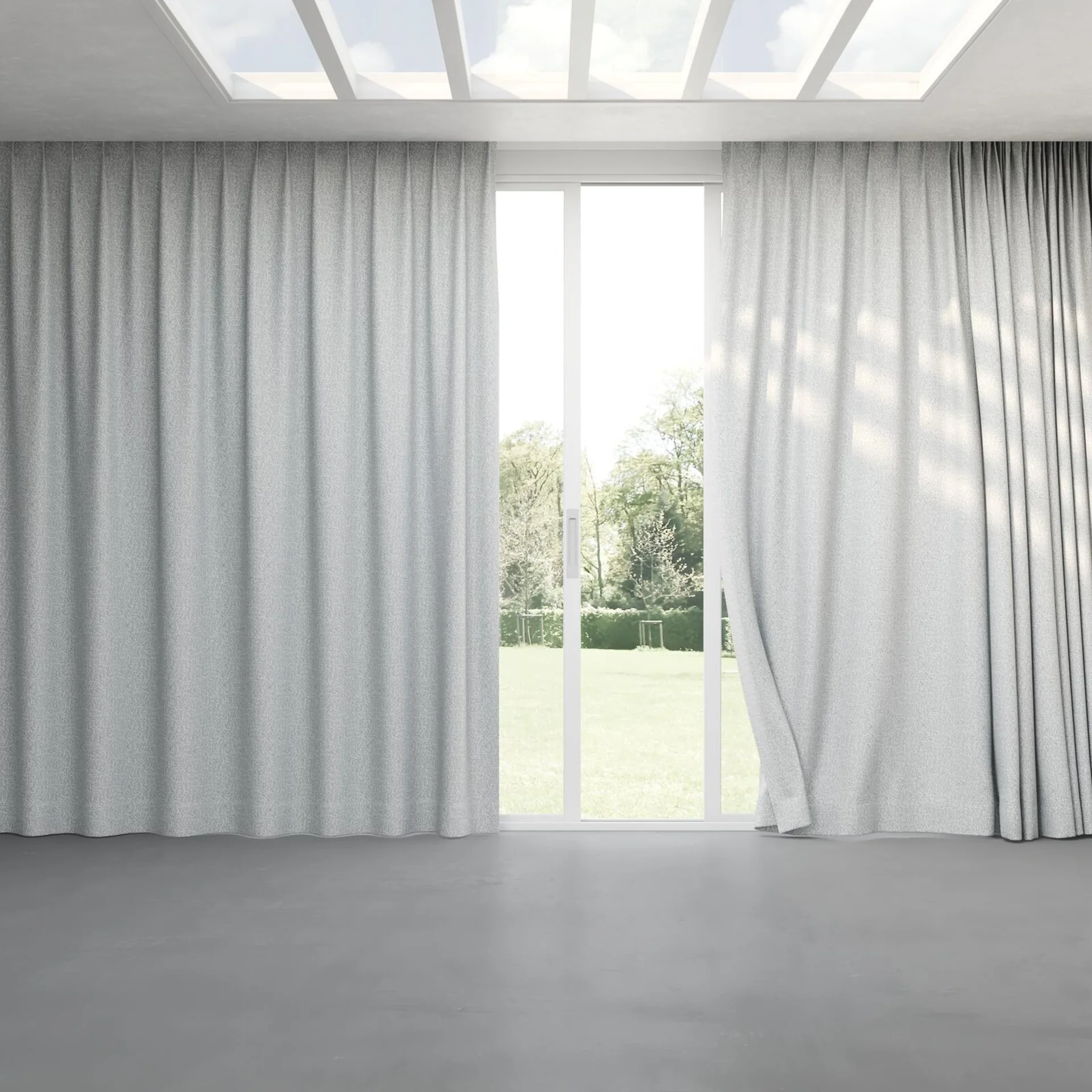 Full view of Sabik Stone, pinch pleat