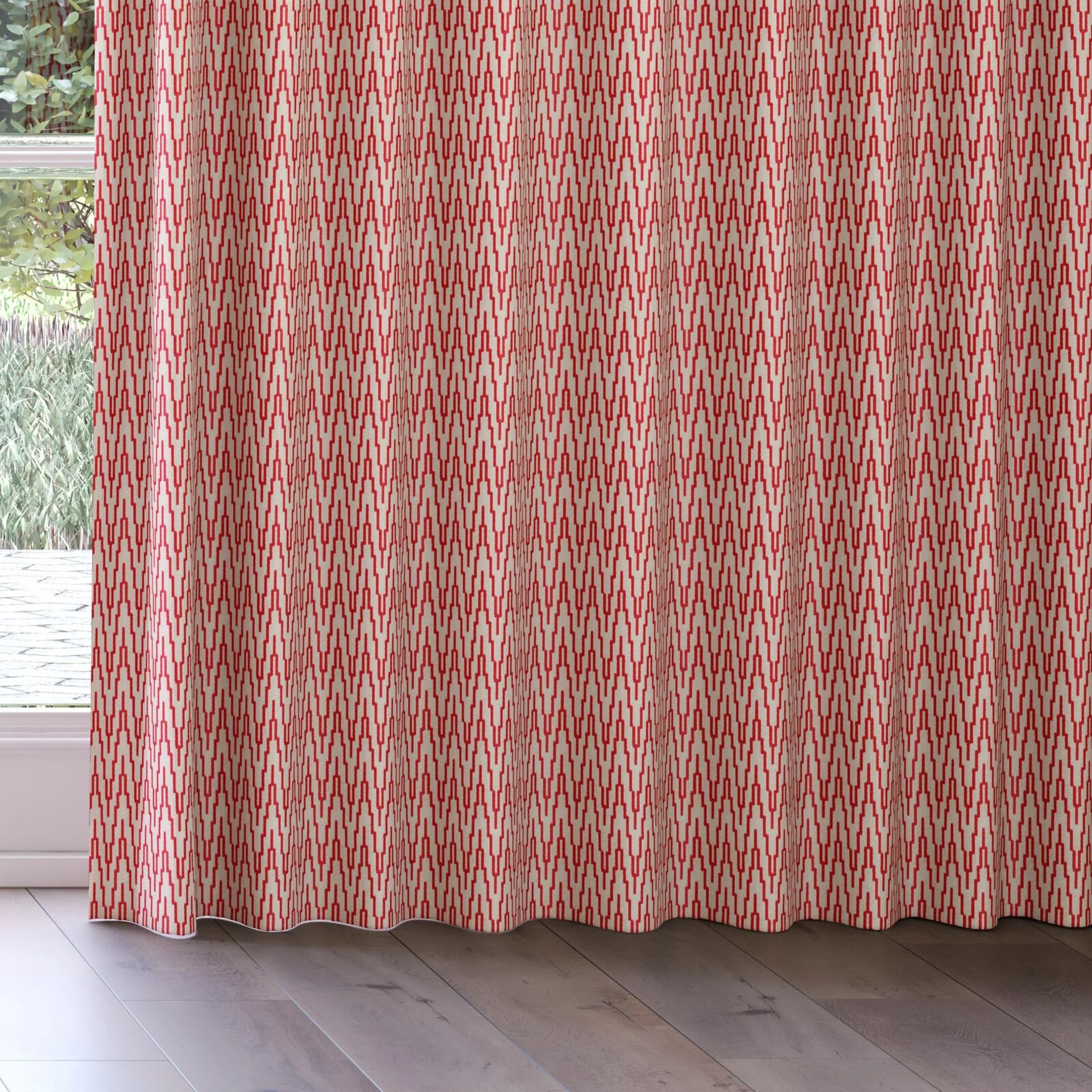 Bottom view of Running Poppy, on curtain rail