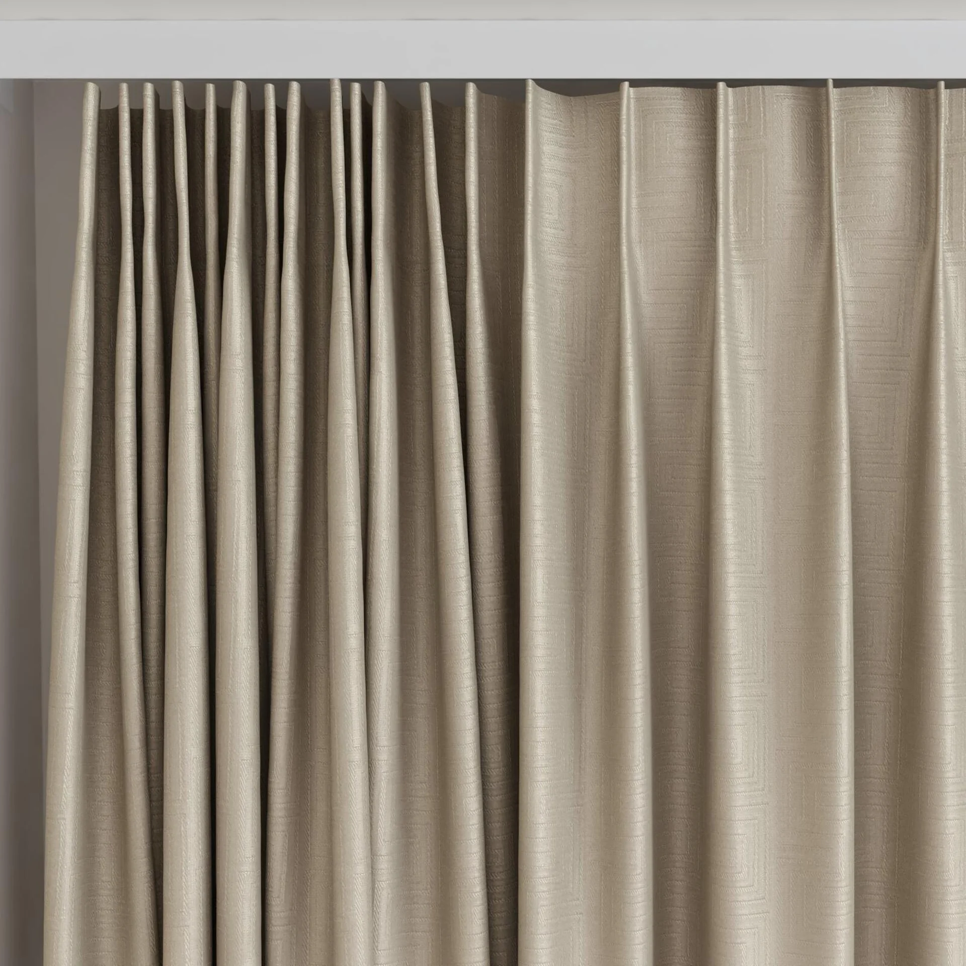 Top view of Remain Fresco, on curtain rail