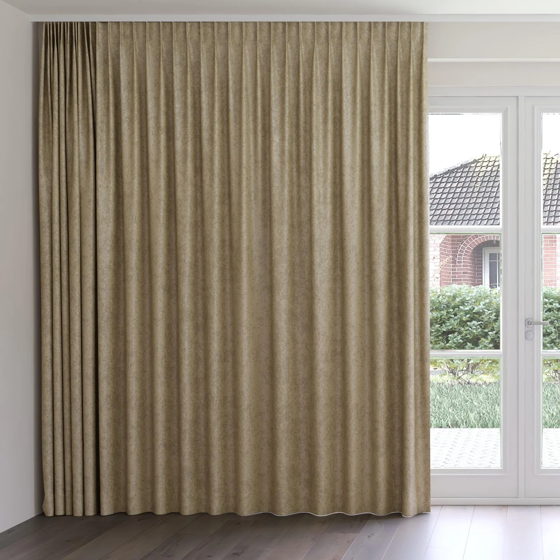 Front view of Opera Oyster, on curtain rail