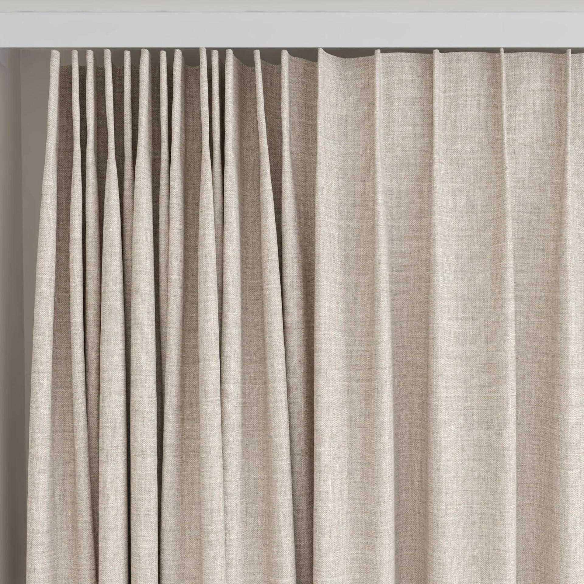 Top view of Chatham Linen, on curtain rail