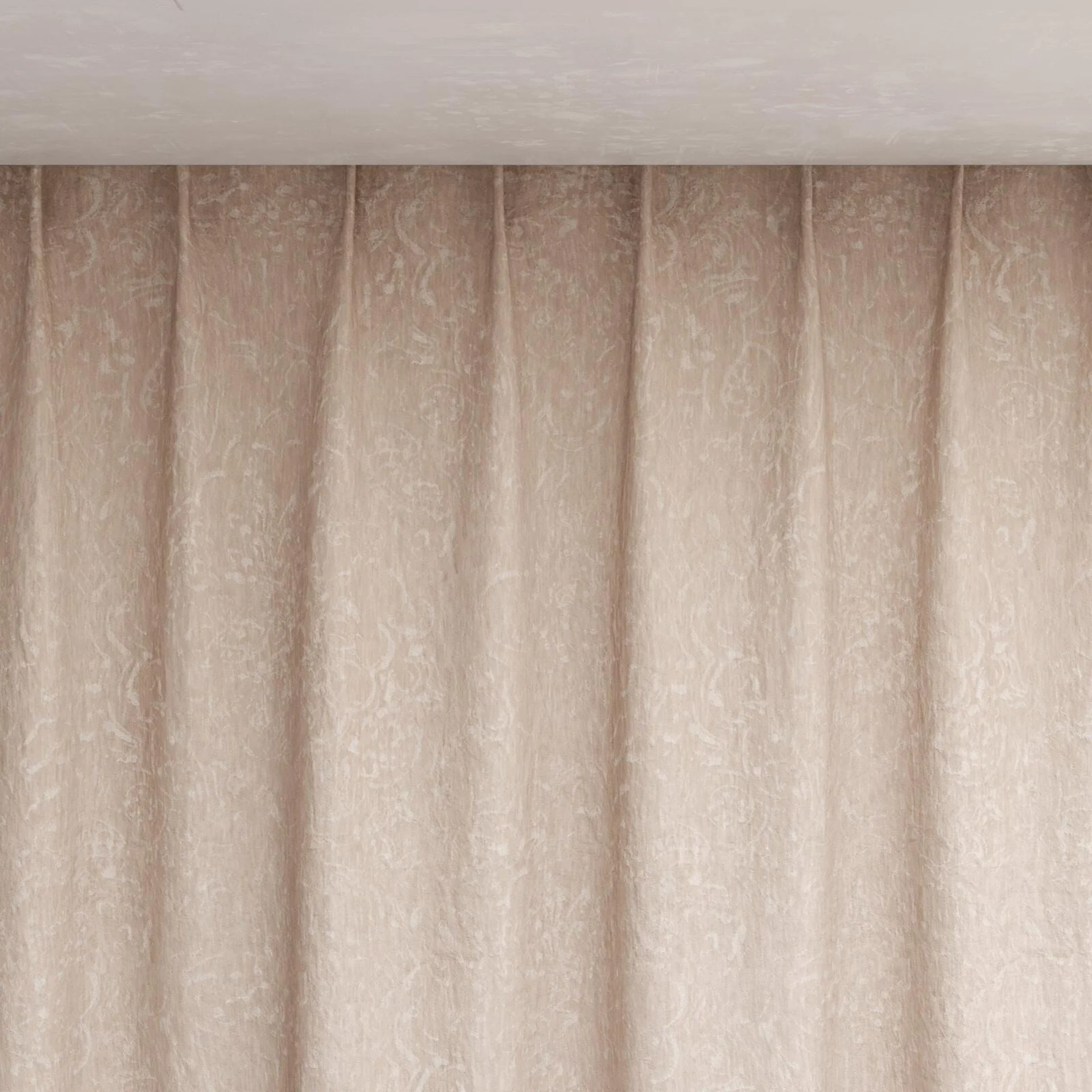 Top view of Azulejo Blush, pinch pleat