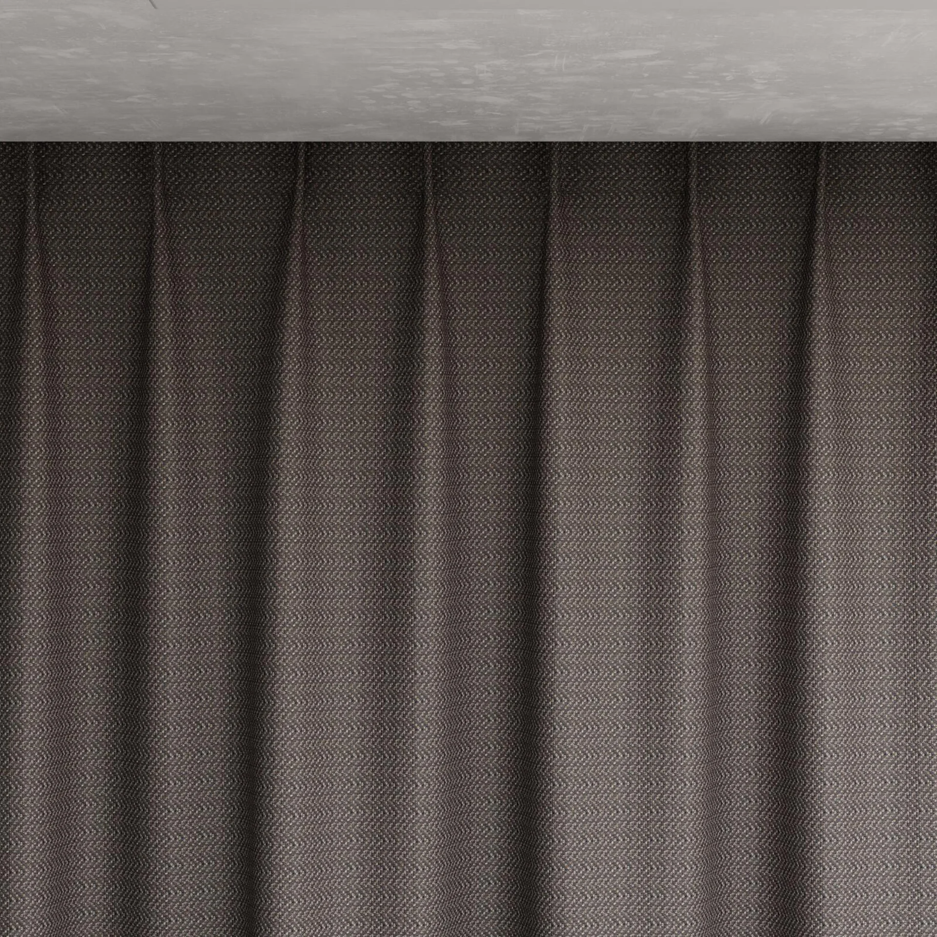 Top view of Kaomoji Liquorice, pinch pleat