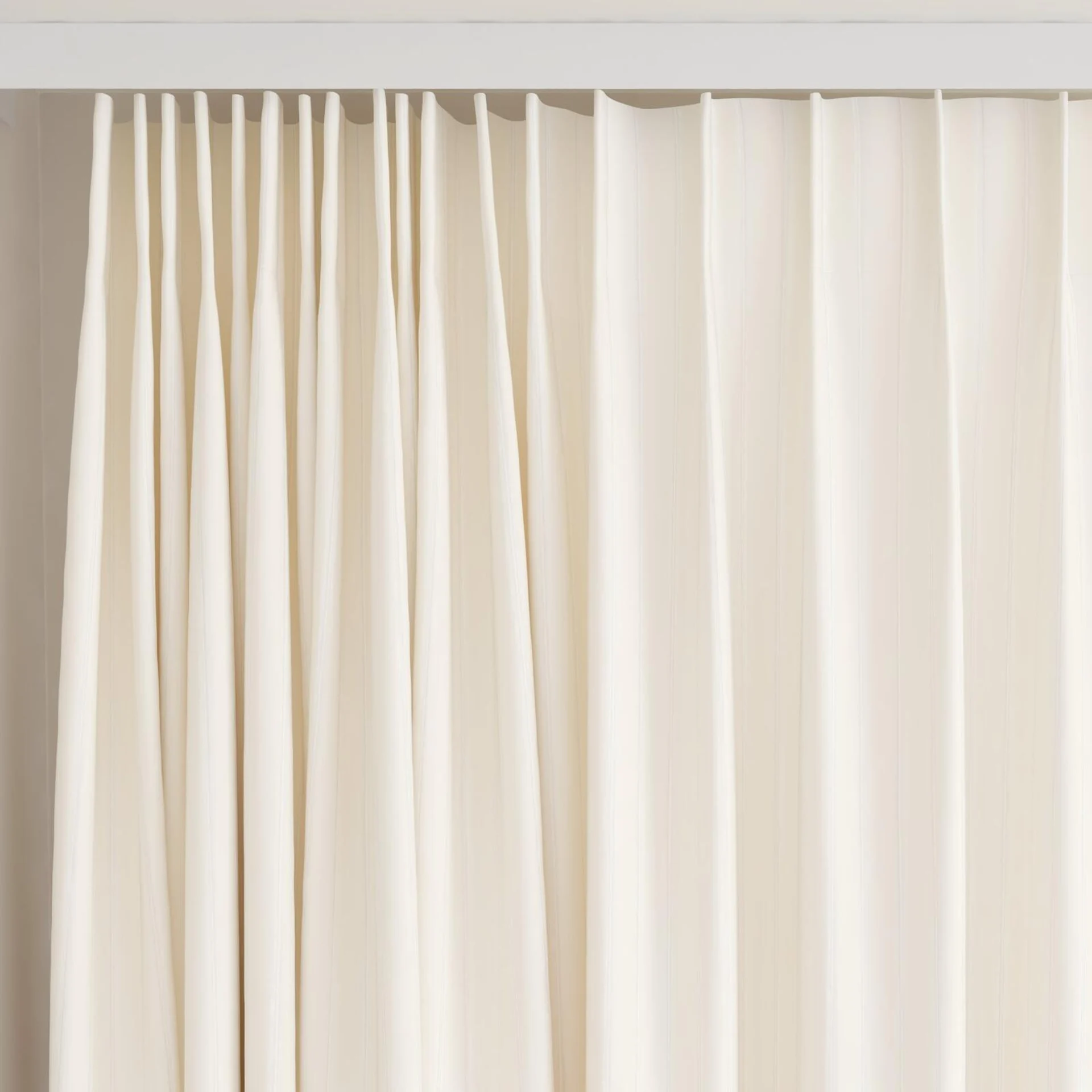 Top view of Cordial Cream, on curtain rail