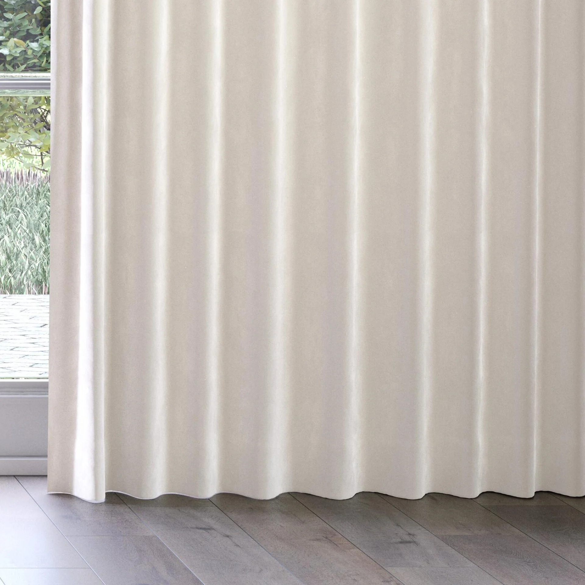 Bottom view of Verbier Marshmallow, on curtain rail