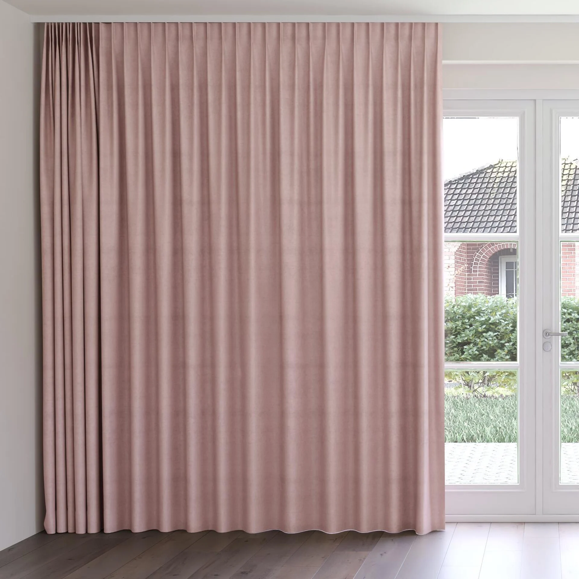 Front view of Baron Petal, on curtain rail