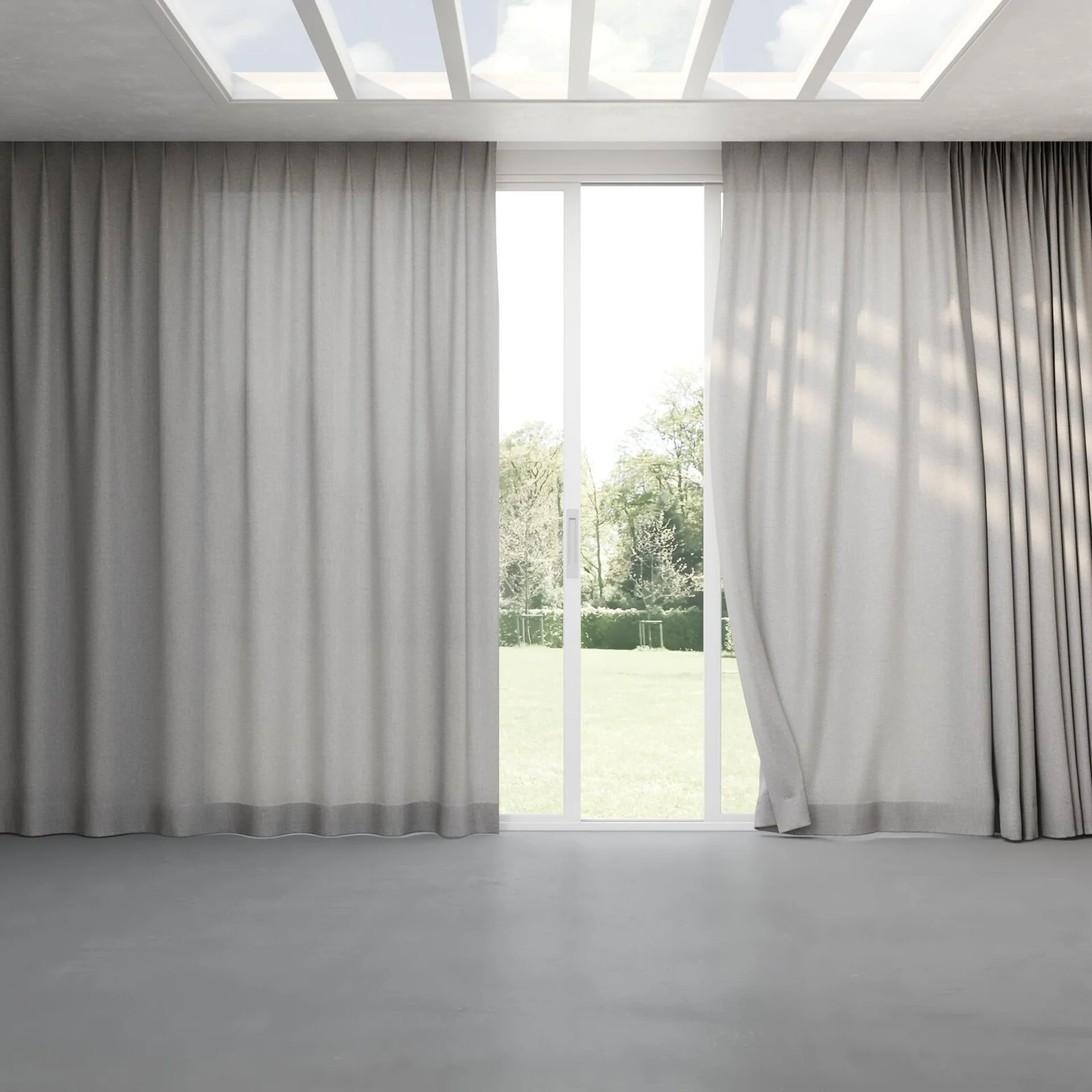 Full view of Envoy 2 Mineral 320cm, pinch pleat