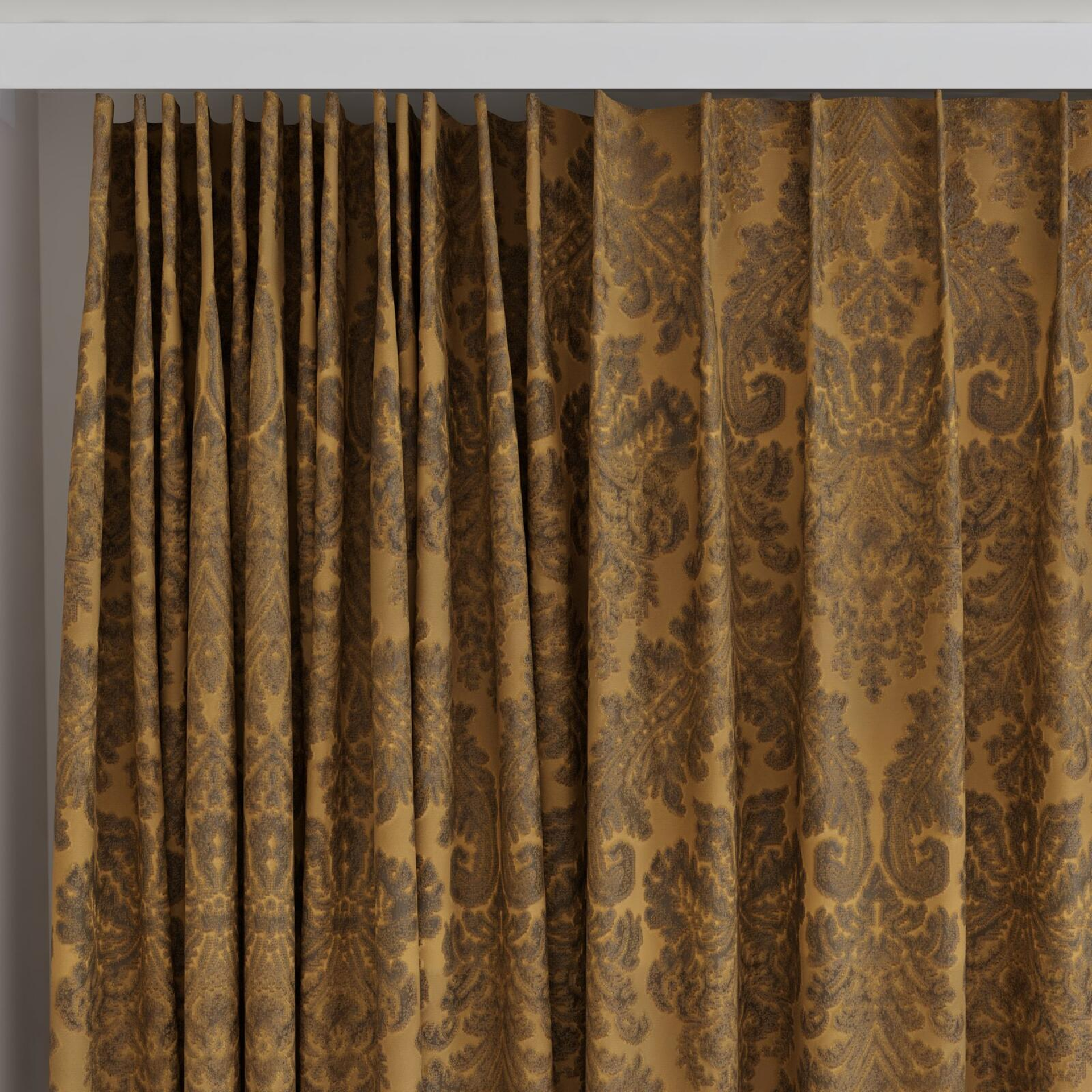 Top view of Gosh Tinsel, on curtain rail