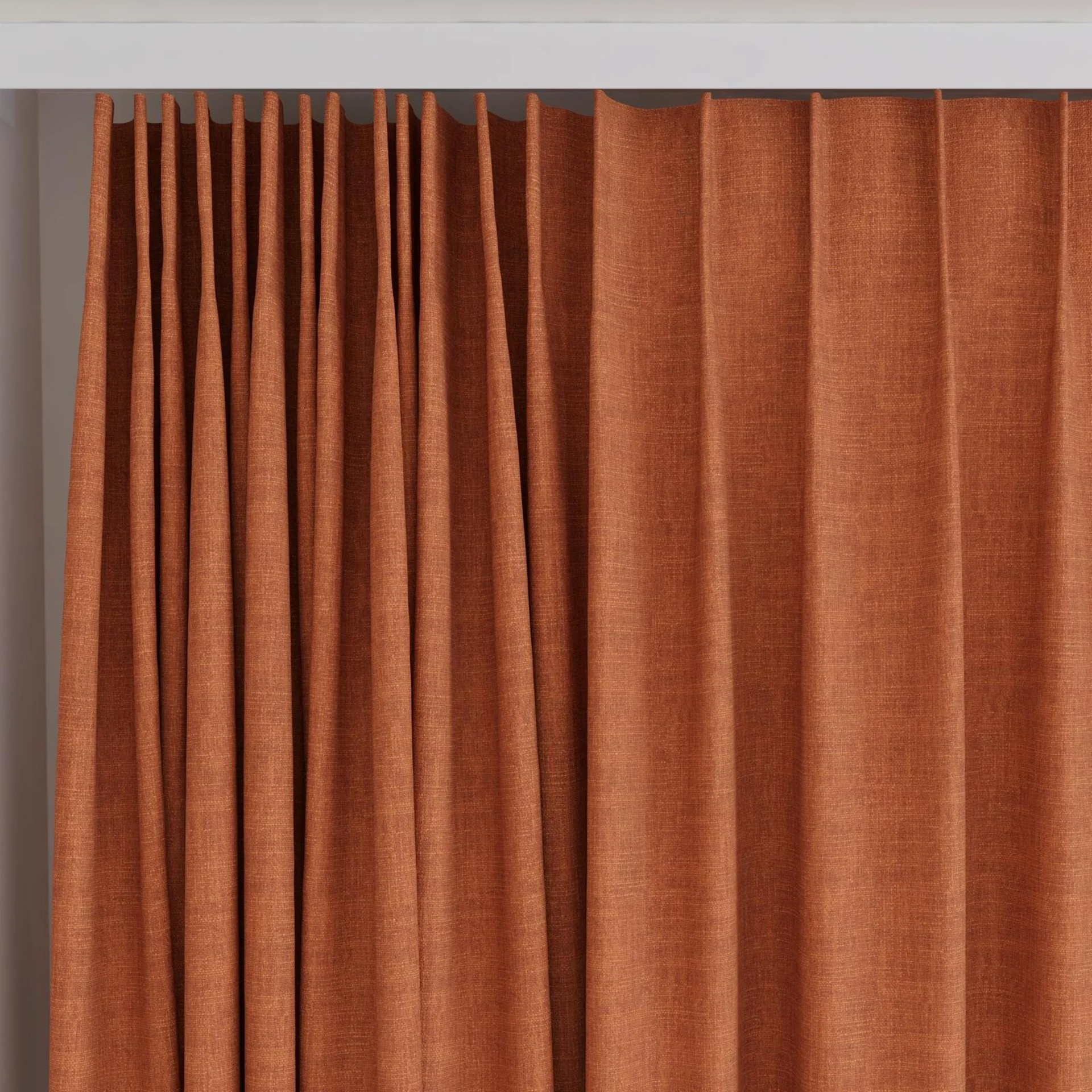 Top view of Mauritius Terra, on curtain rail