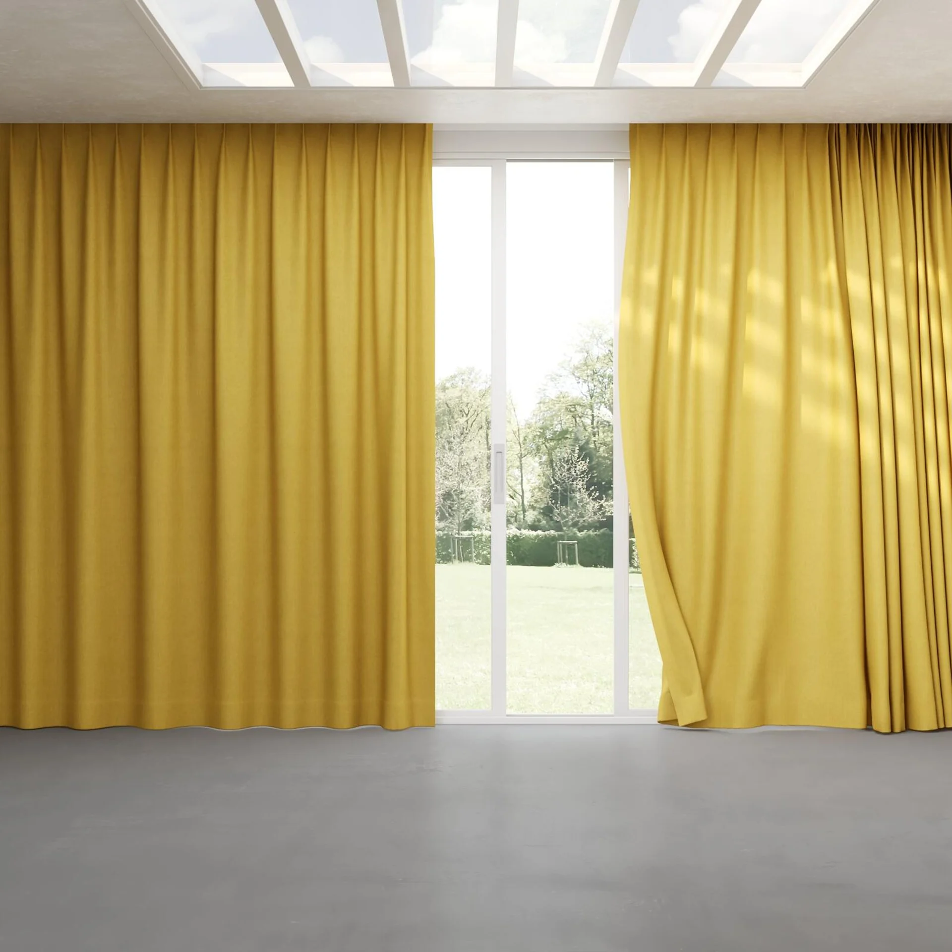 Full view of Rover Gold, pinch pleat
