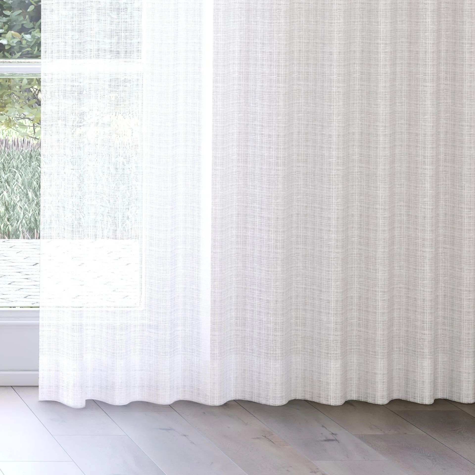 Bottom view of Scandinese Ricepaper, on curtain rail