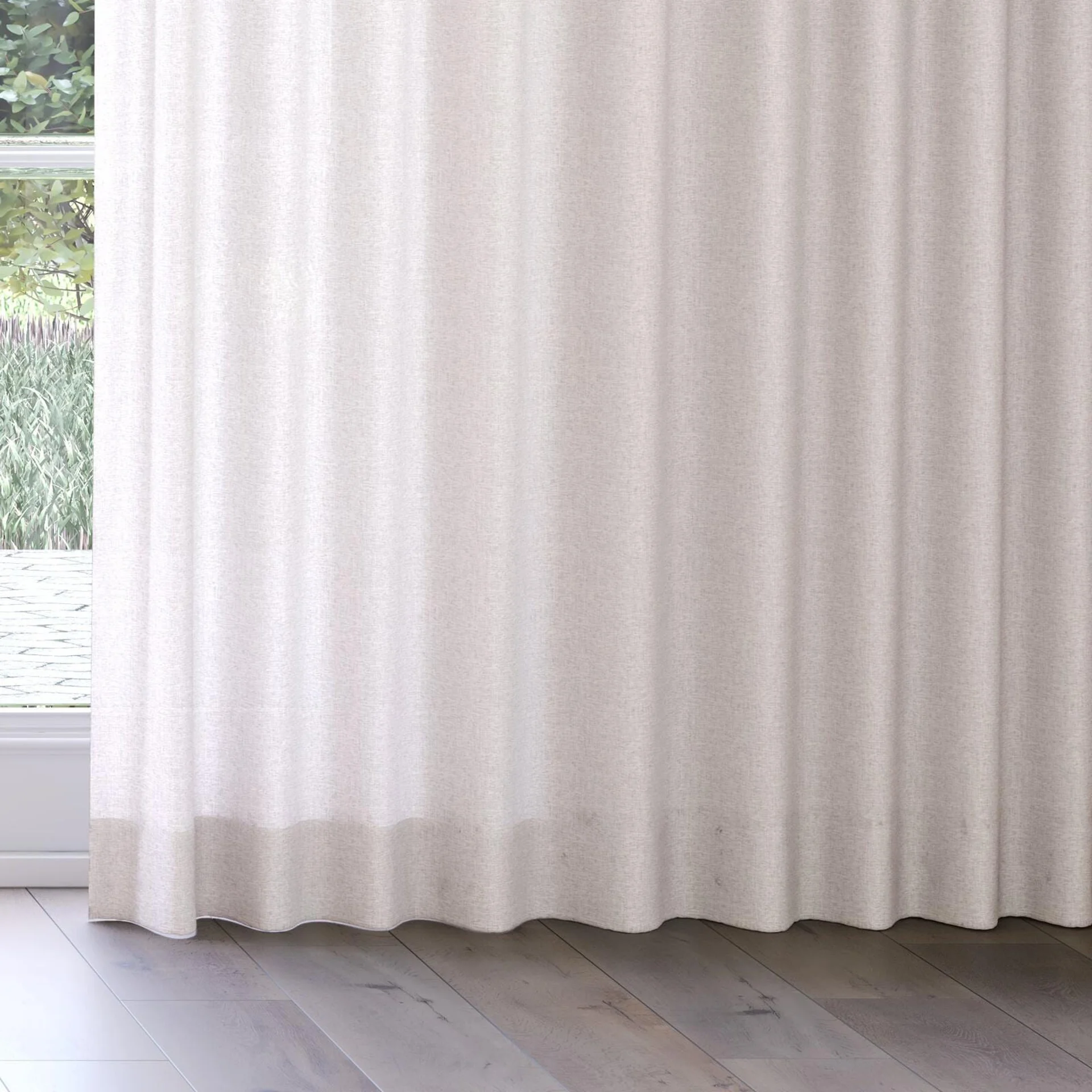 Bottom view of Envoy 2 Cameo 320cm, on curtain rail