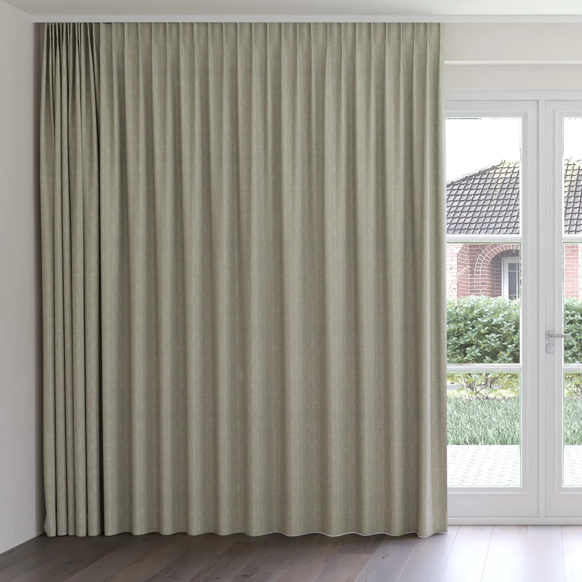 Front view of Iconic Lichen, on curtain rail