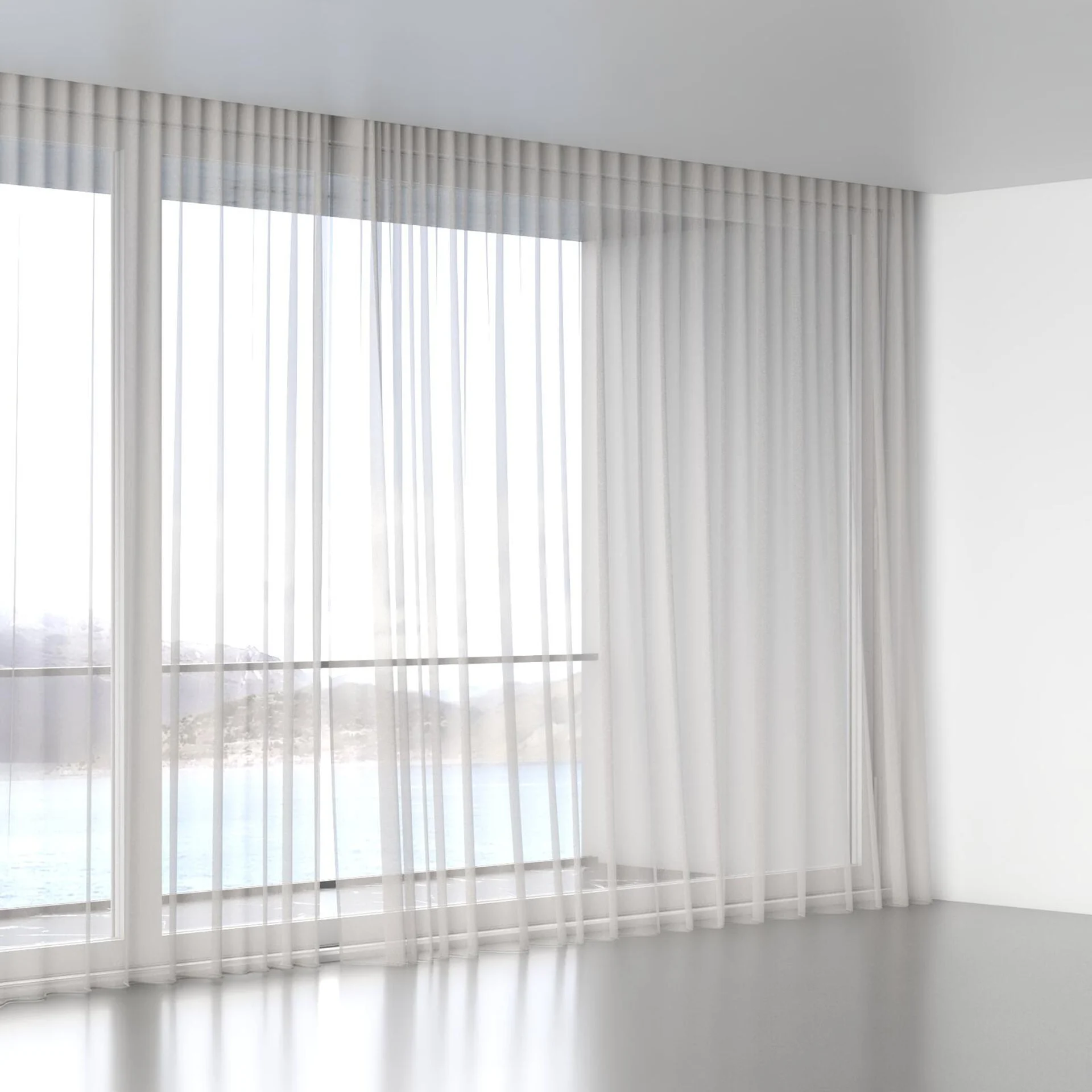 Full view of Selene Flax, wave pleat