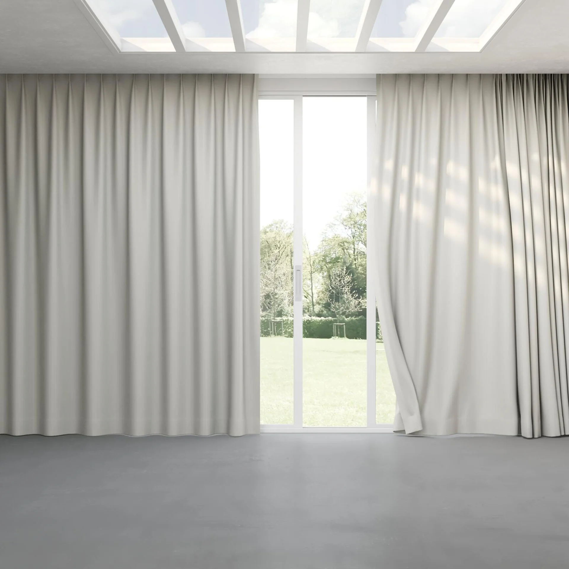 Full view of Trailblazer Aluminium, pinch pleat