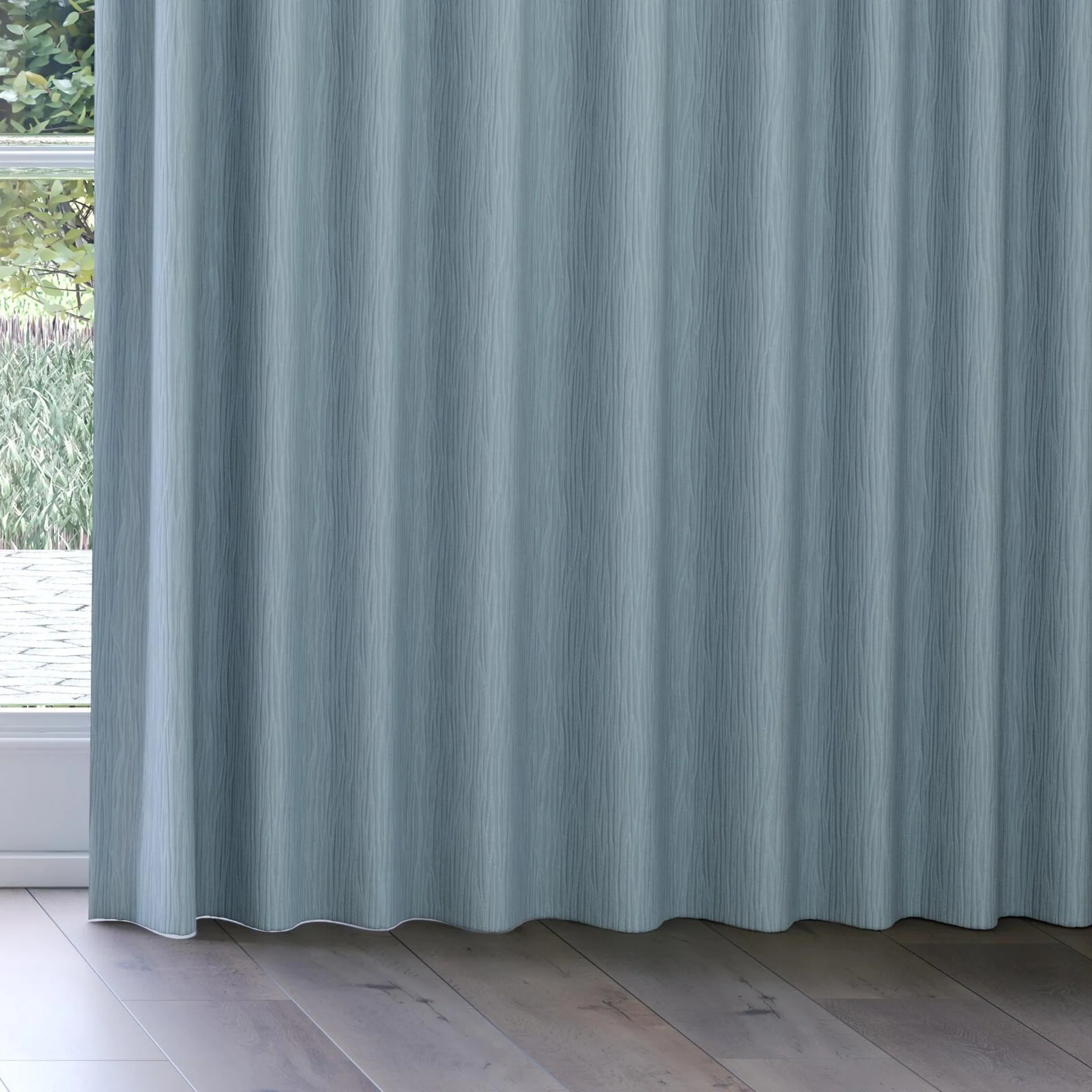 Bottom view of Sandrift Breeze, on curtain rail