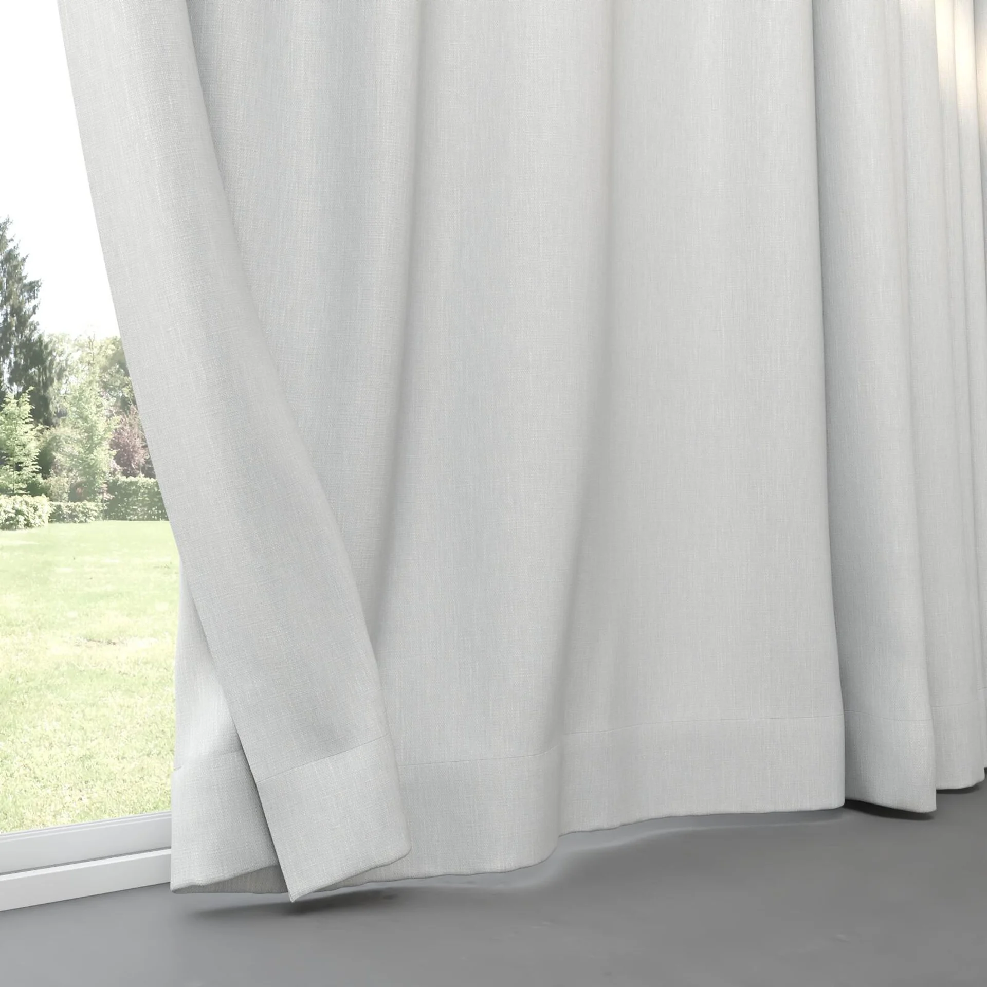 Bottom view of Cordoba Sky, pinch pleat