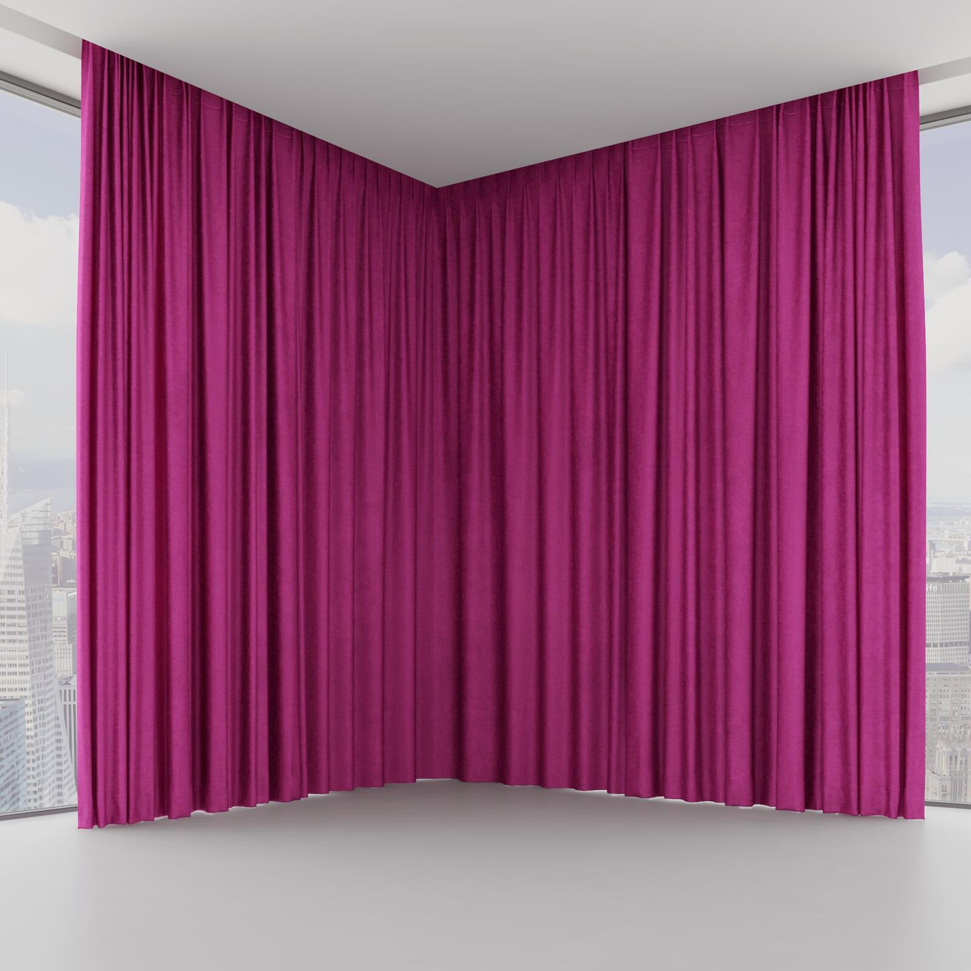 Front view of Hug Fuschia, on hidden rail