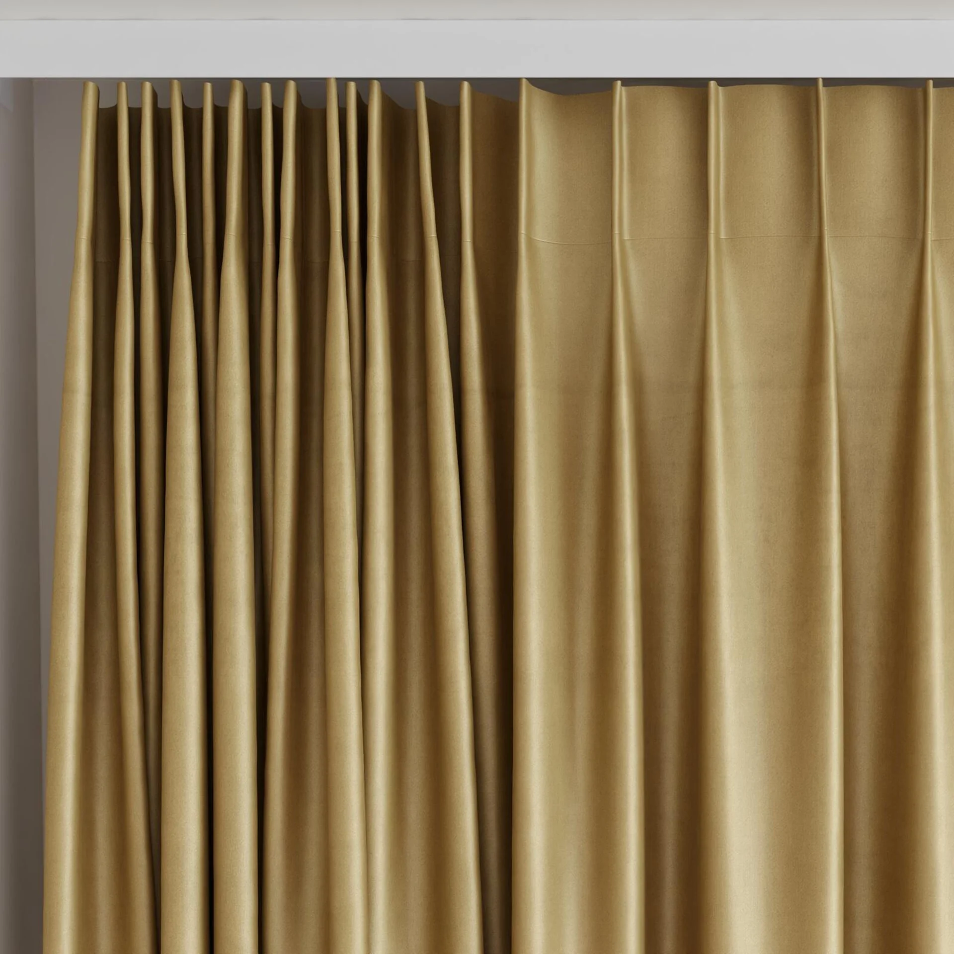 Top view of Warlock Tan, on curtain rail
