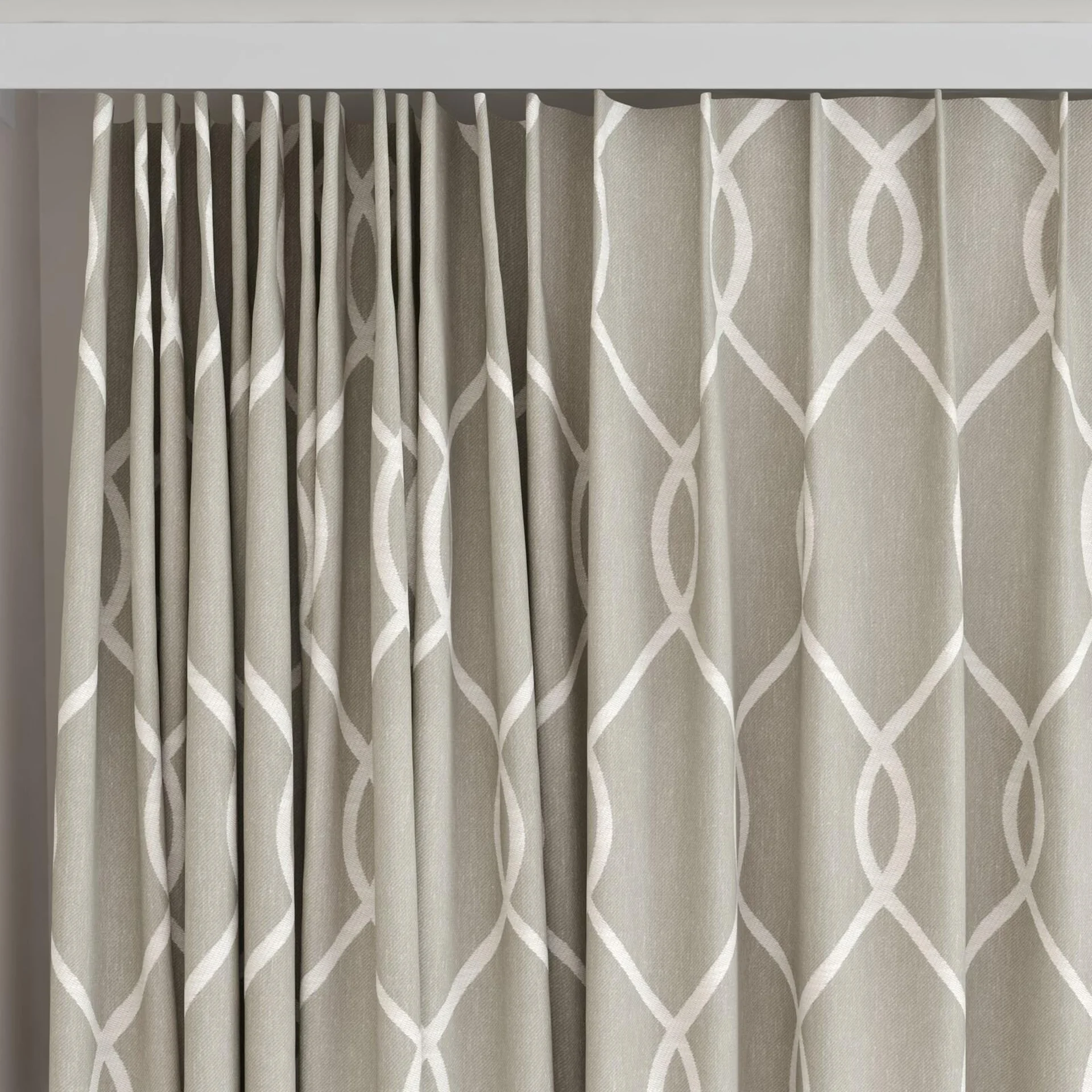 Top view of Latimer Cobblestone, on curtain rail