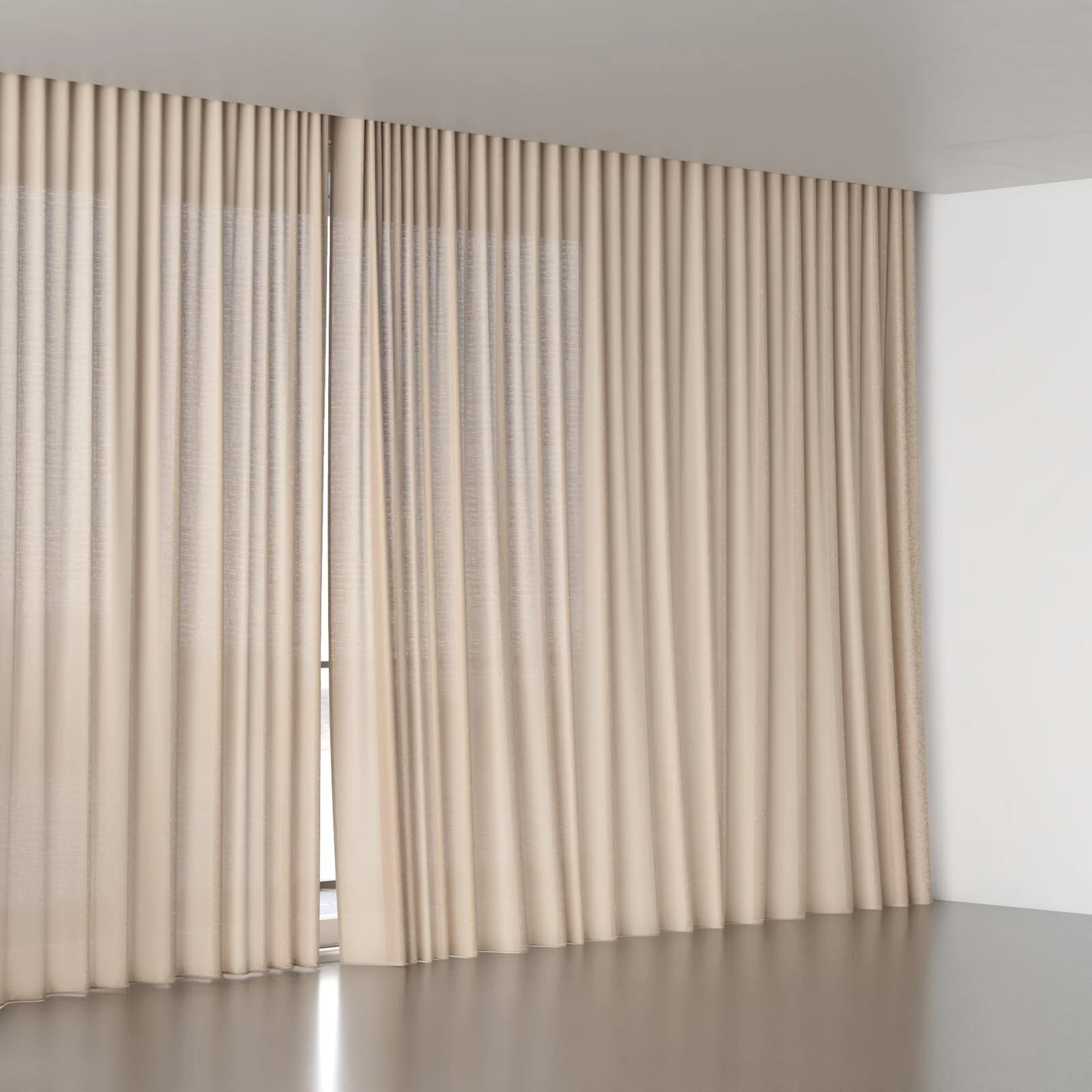 Full view of Kite Taupe, wave pleat