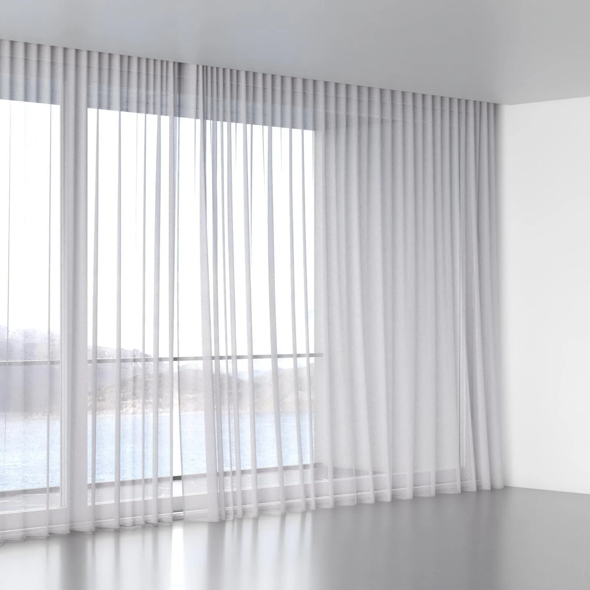 Full view of Cirrus Silver, wave pleat