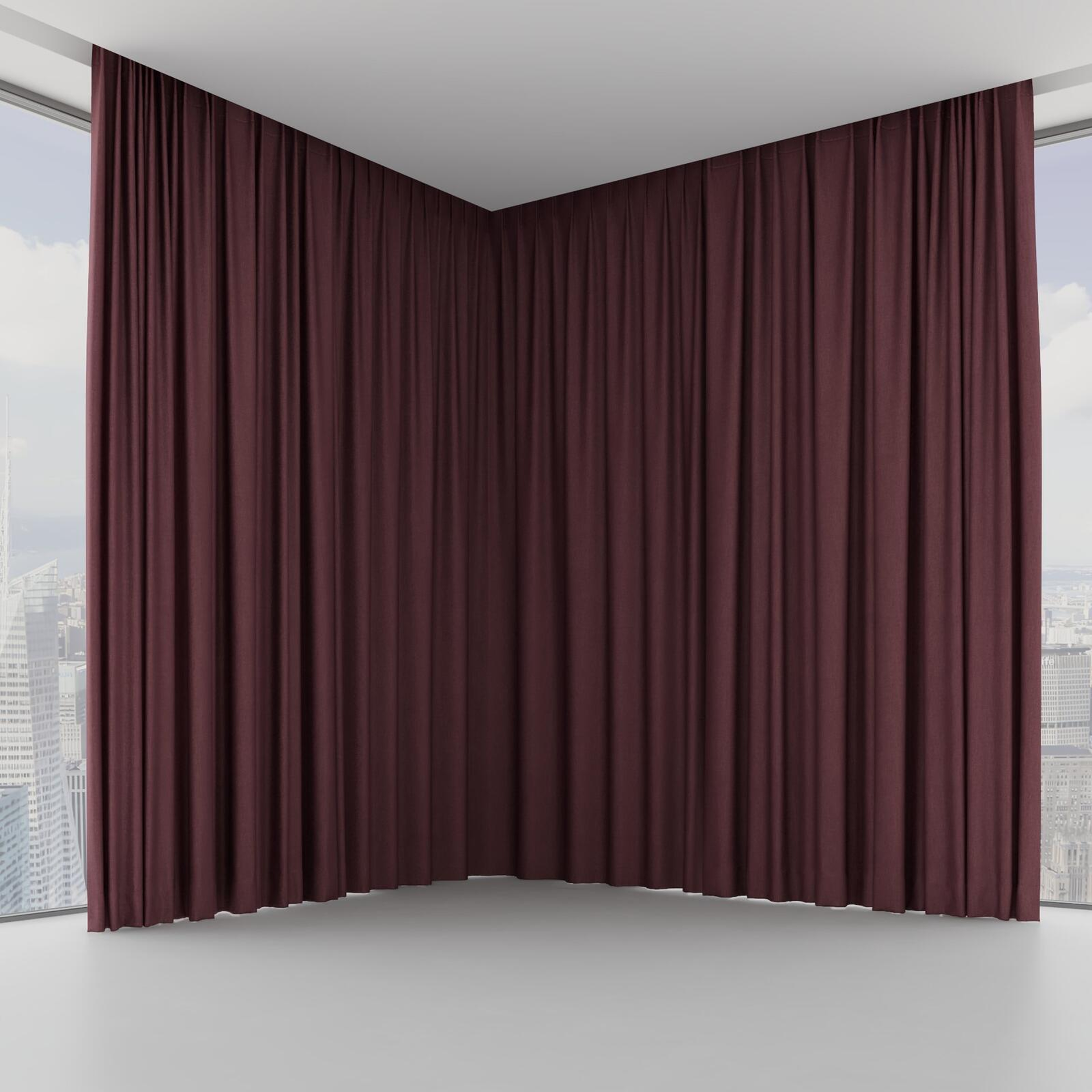 Front view of Bronco Aubergine, on hidden rail