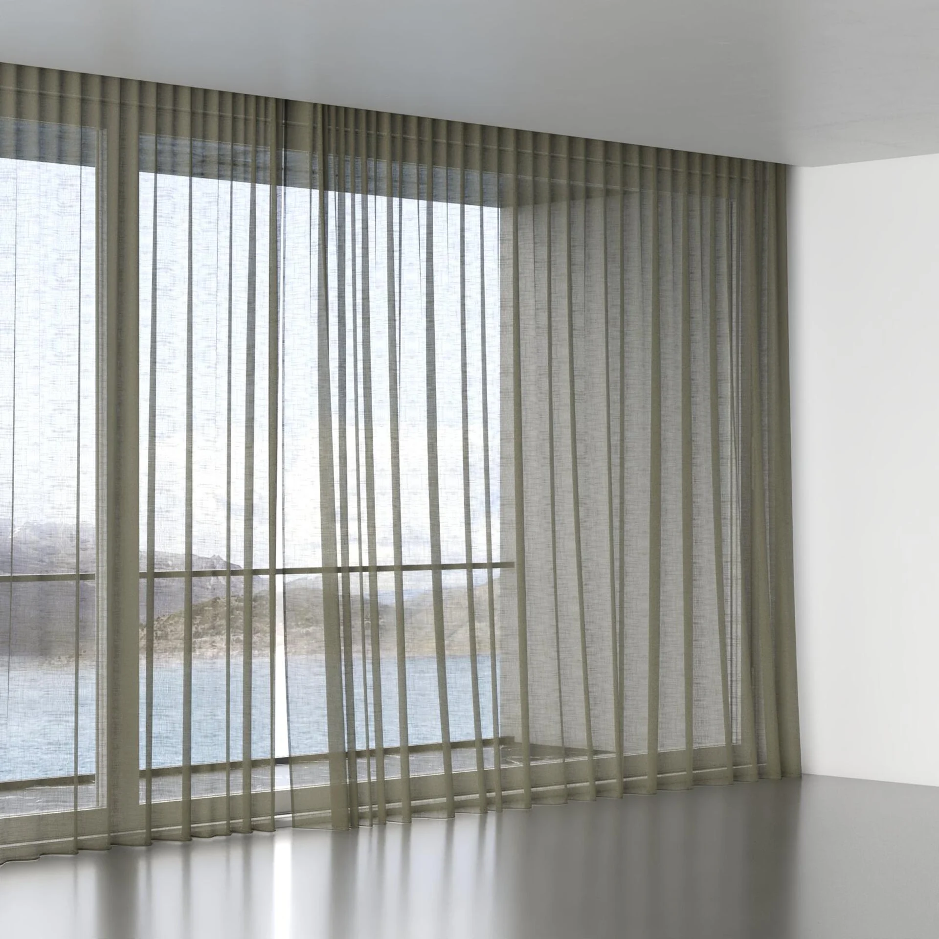 Full view of Kumo Recycled Artichoke, wave pleat