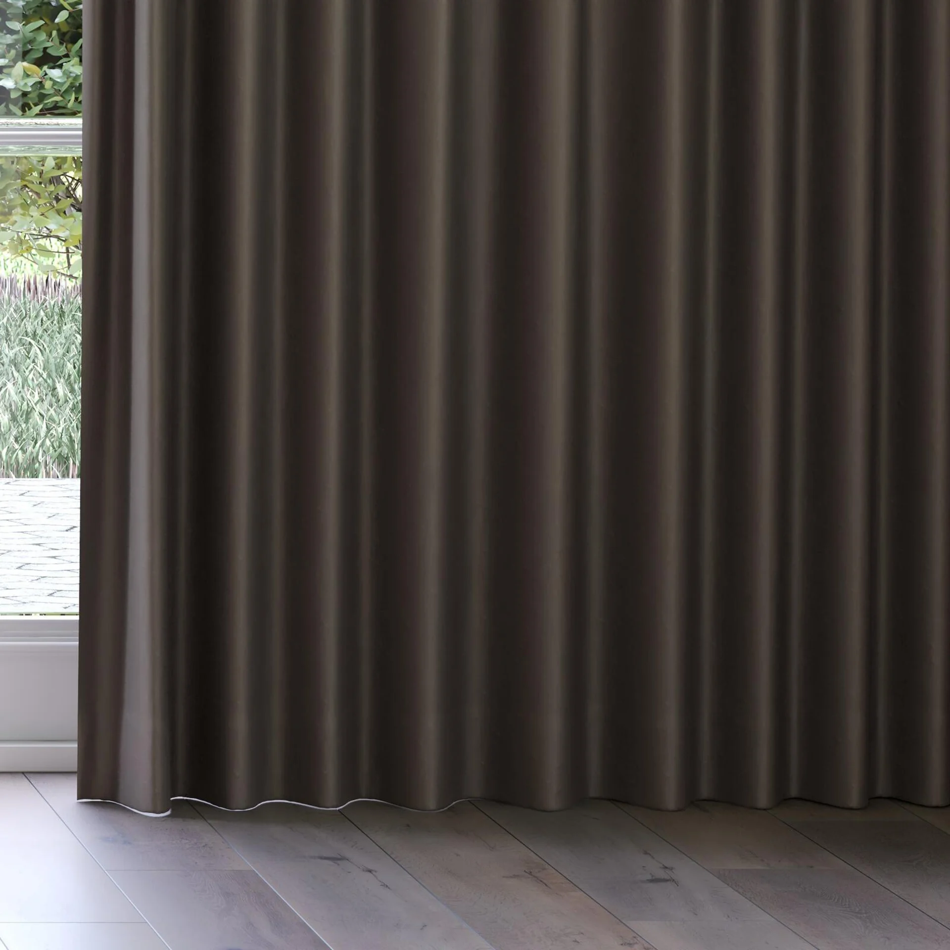 Bottom view of Kyoto Walnut, on curtain rail