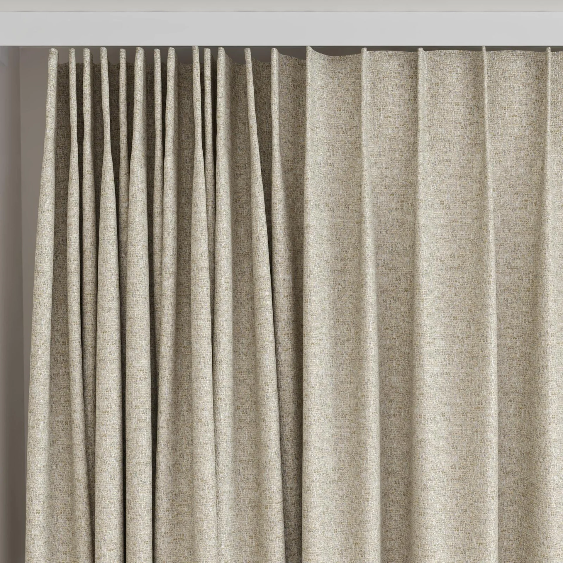 Top view of Bora Bora Beechwood, on curtain rail