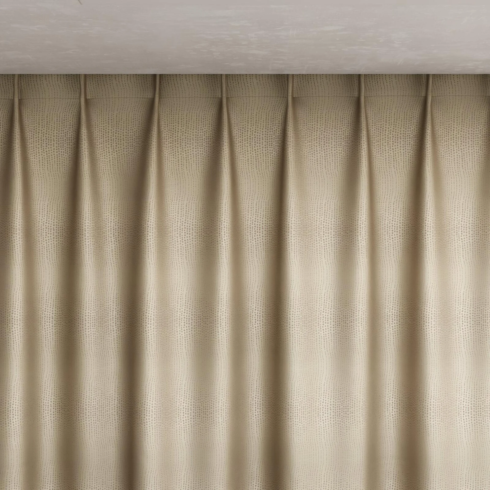 Top view of Glint Putty, pinch pleat