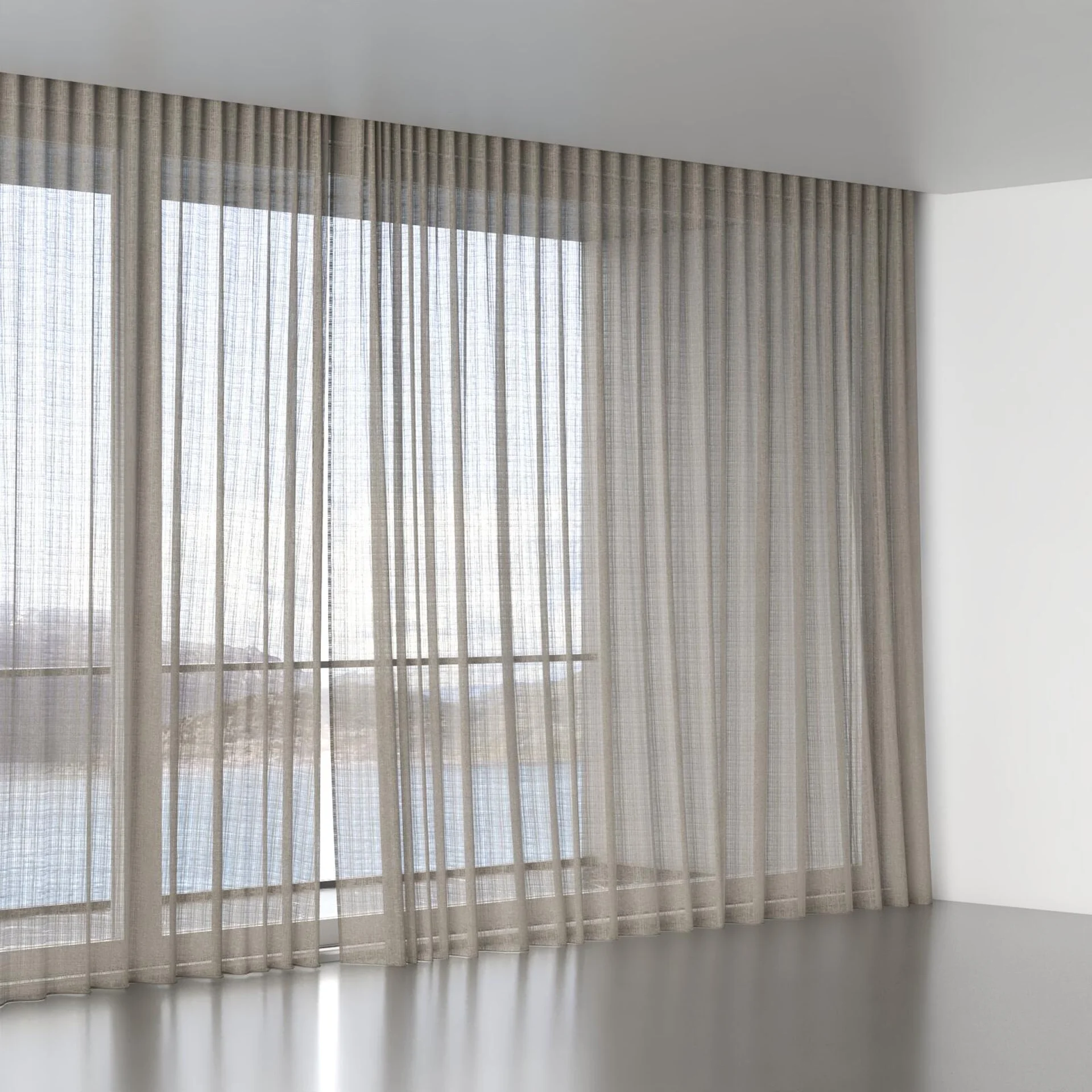 Full view of Scandinese Olive, wave pleat
