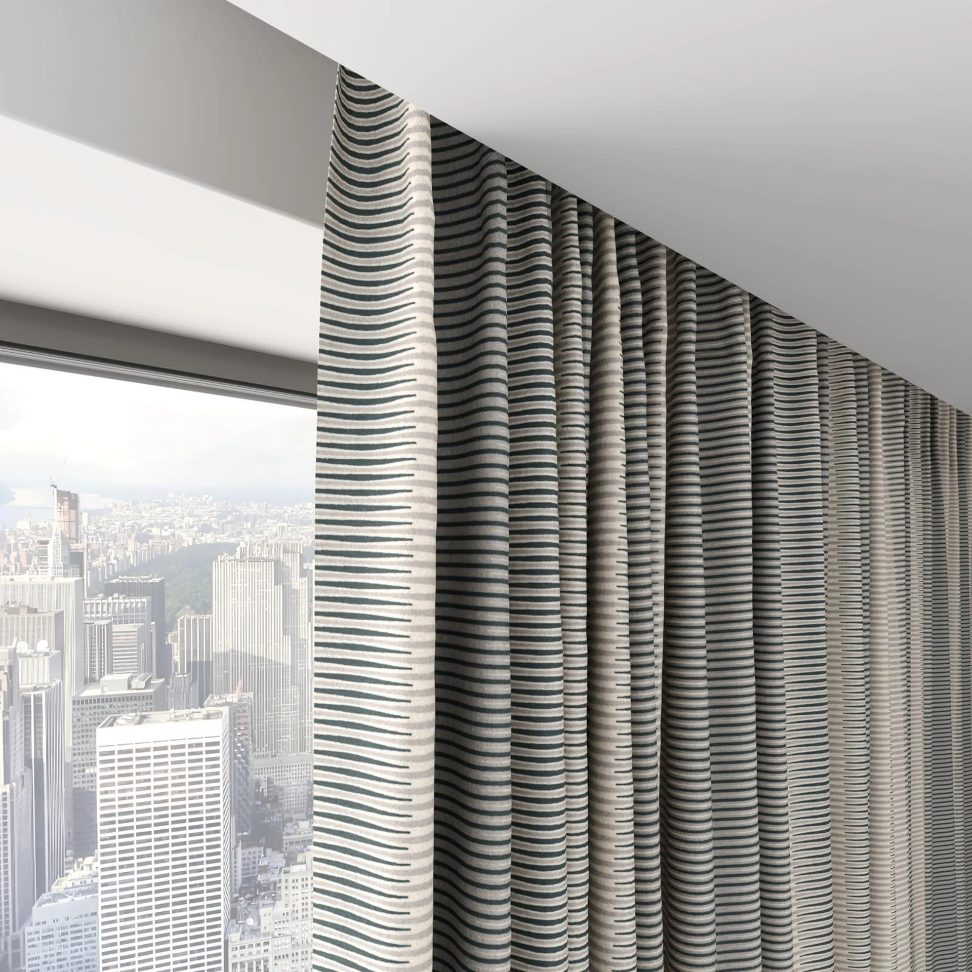 Top view of Jacopo Stripe Metal, on hidden rail