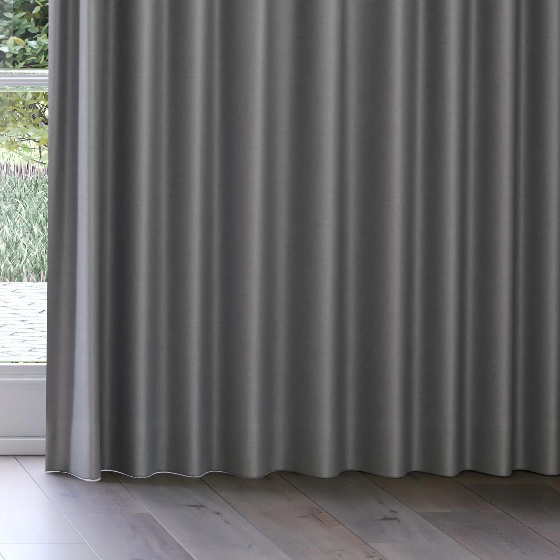 Bottom view of Re Delis Metal, on curtain rail