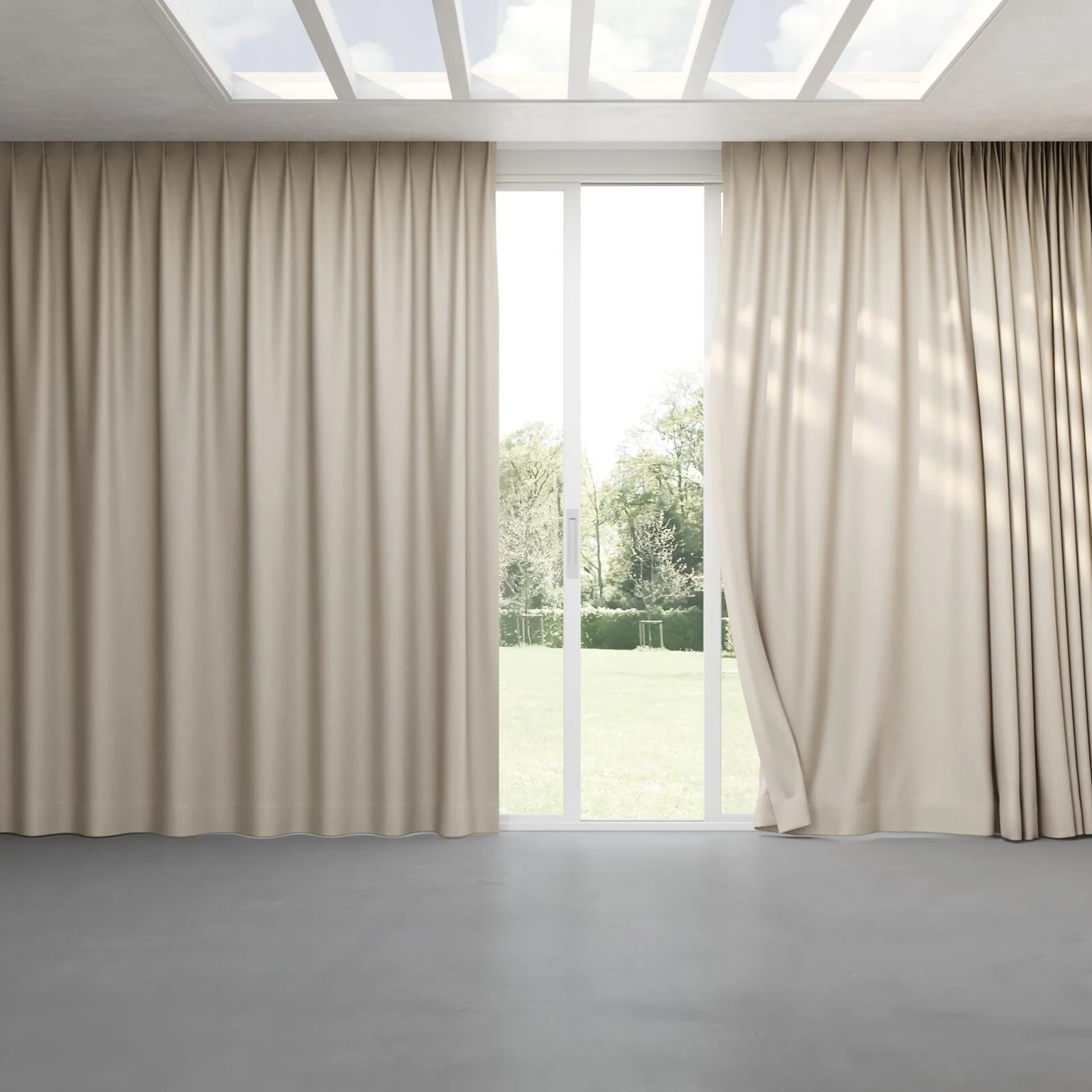 Full view of Bavaria Earth, pinch pleat