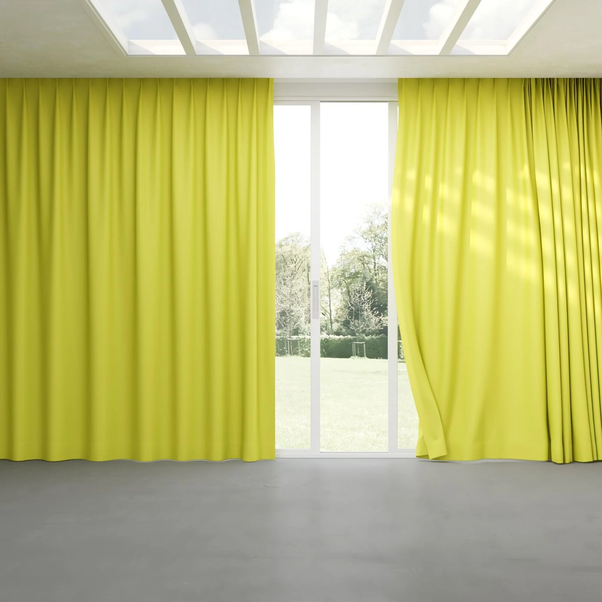 Full view of Blockbuster Citronelle, pinch pleat