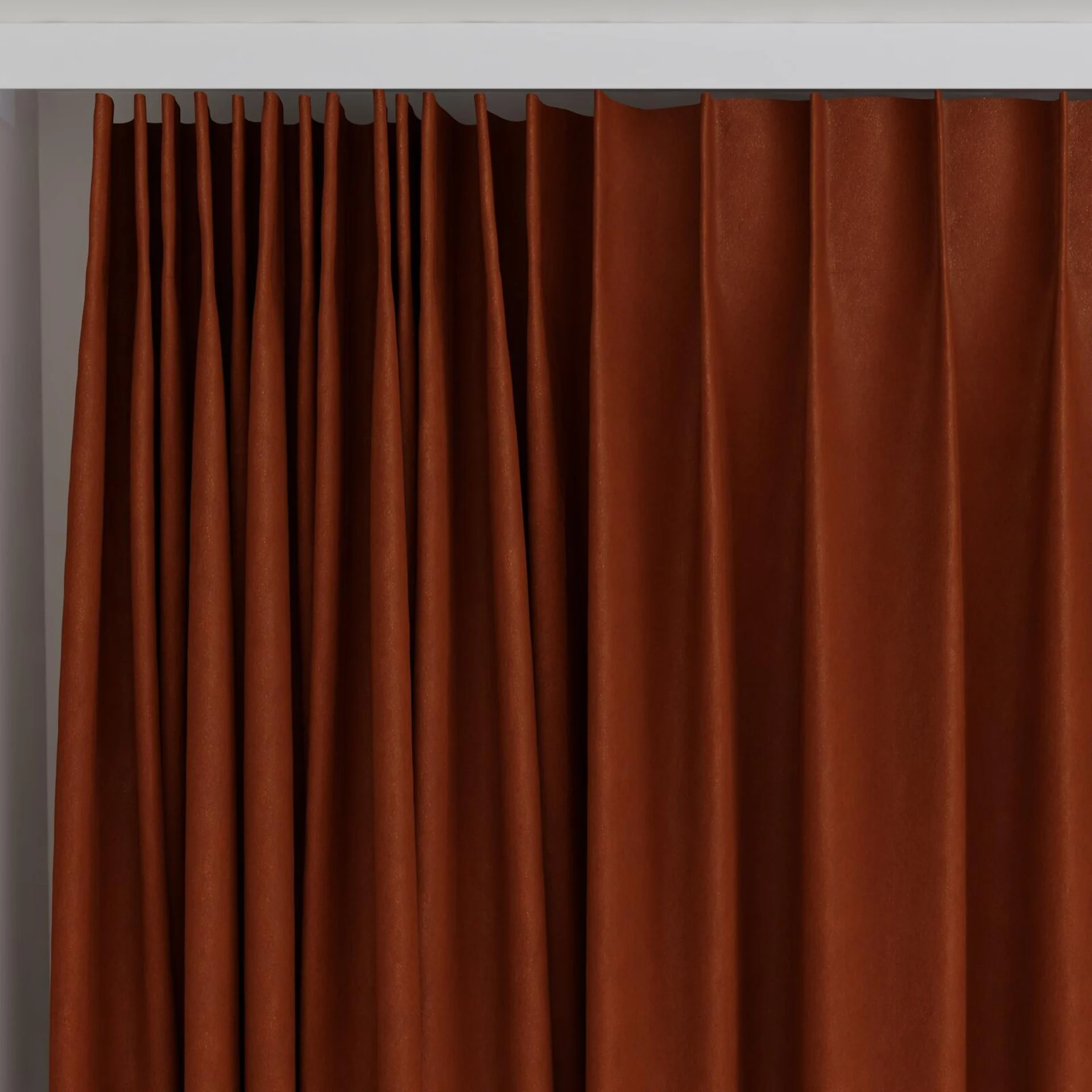 Top view of Lech Copper, on curtain rail