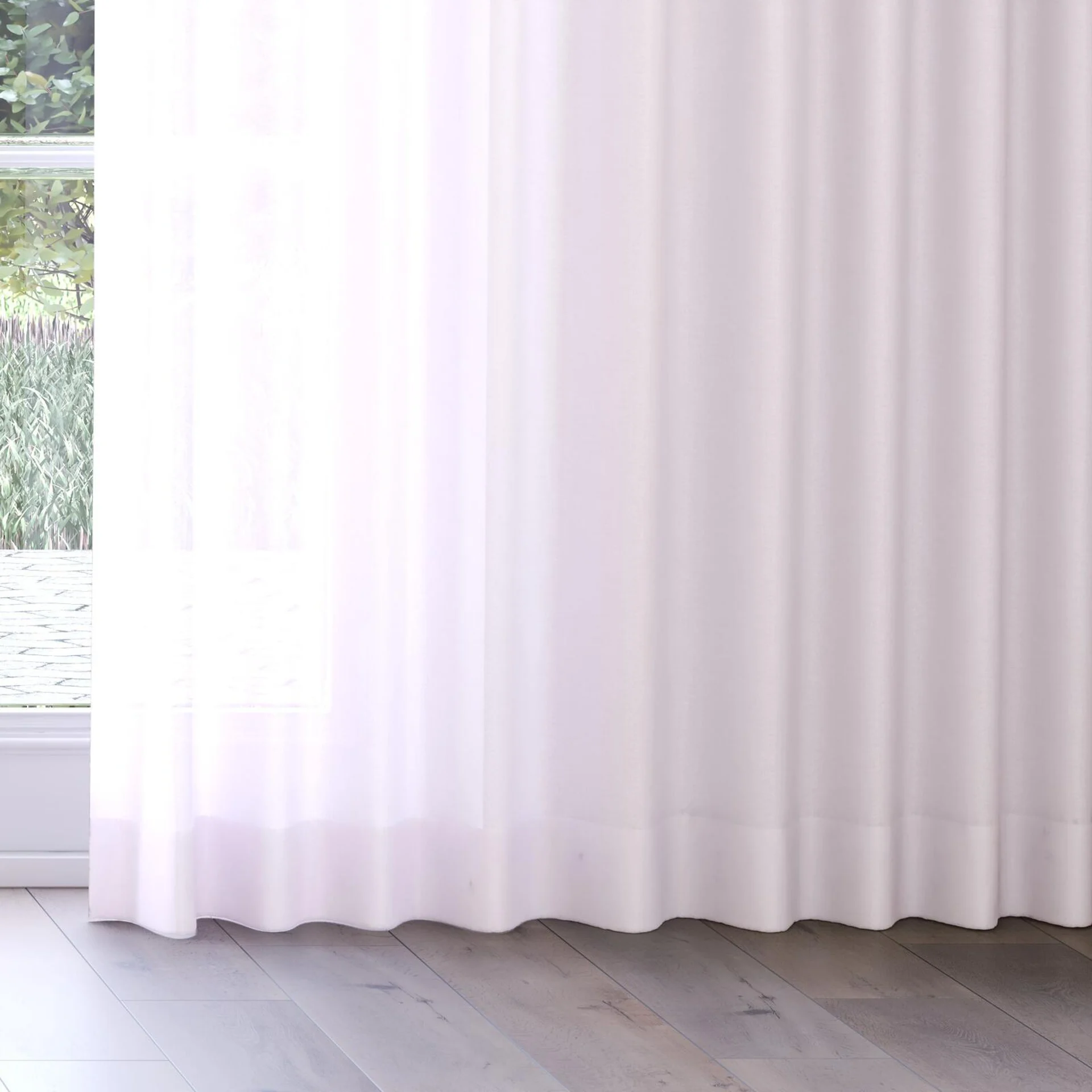 Bottom view of Sunlight Petal, on curtain rail