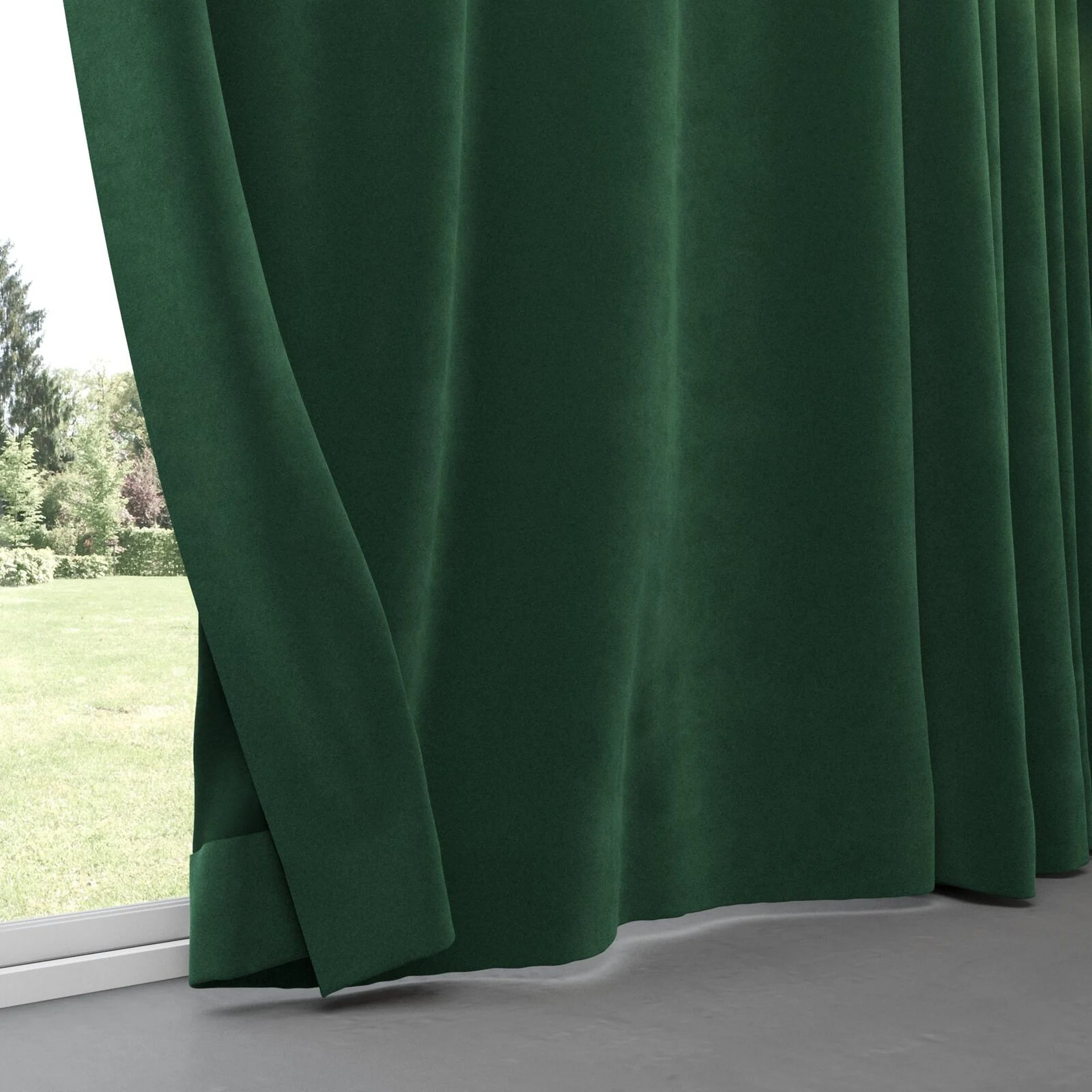 Bottom view of Vienna Emerald, pinch pleat