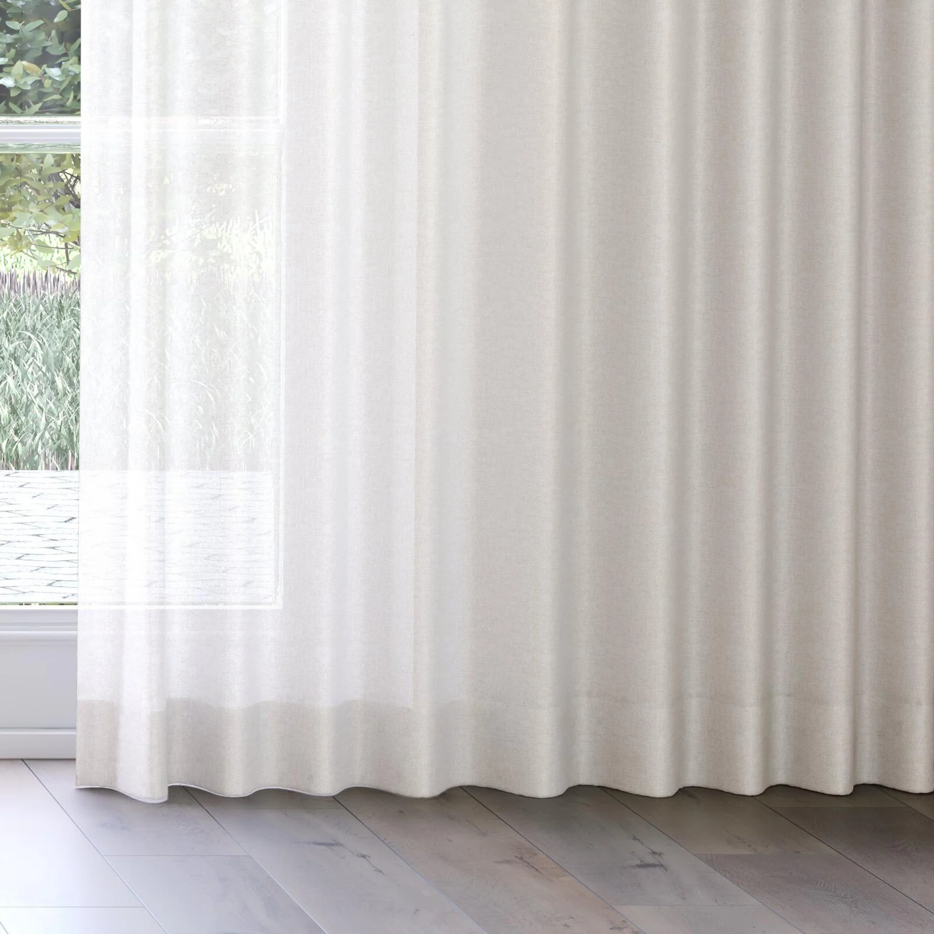 Bottom view of Twister Sand, on curtain rail