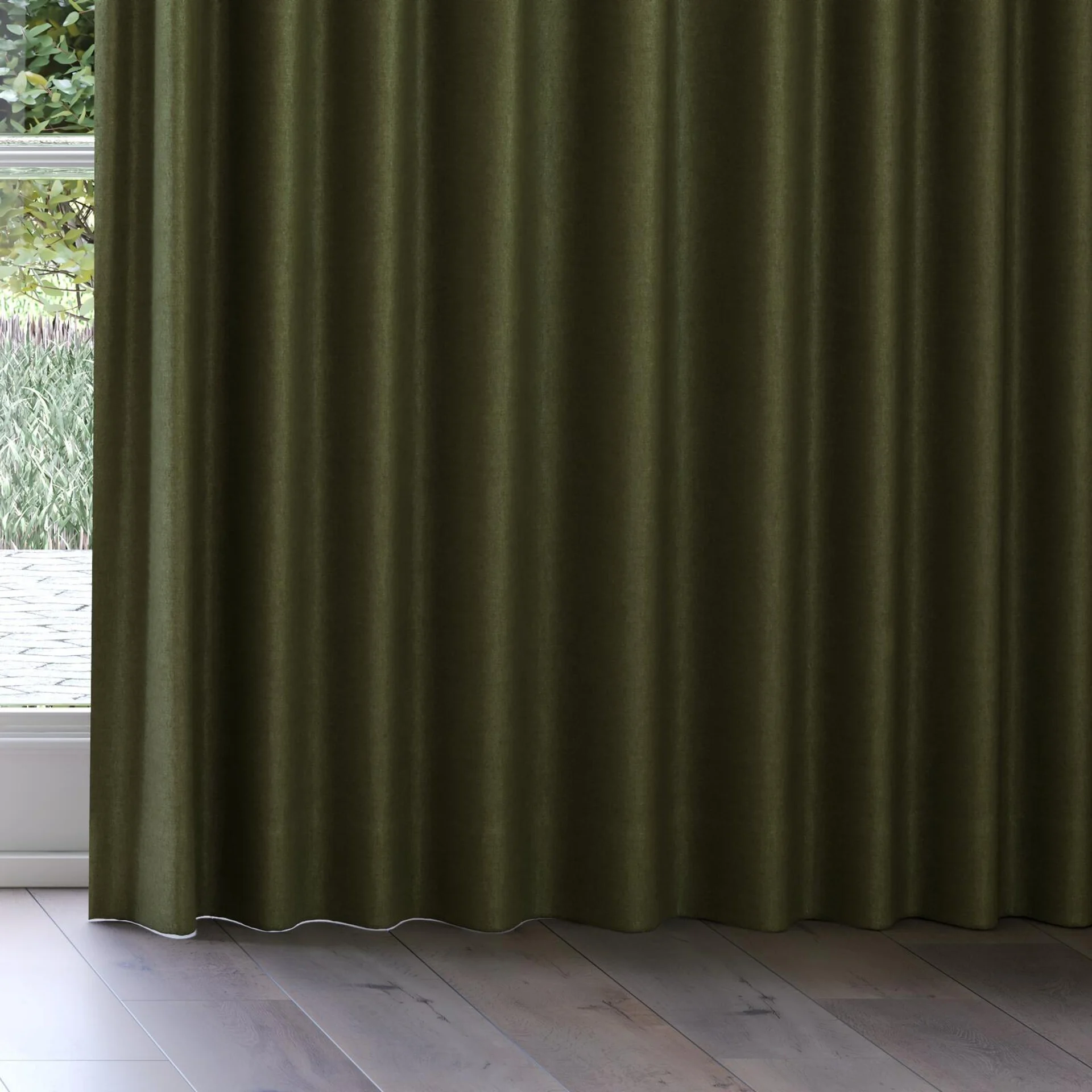 Bottom view of Drama Pesto, on curtain rail
