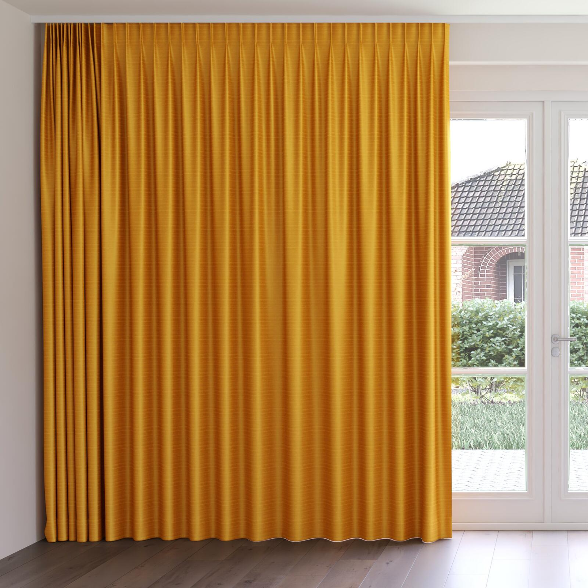 Front view of Silky Fusion, on curtain rail