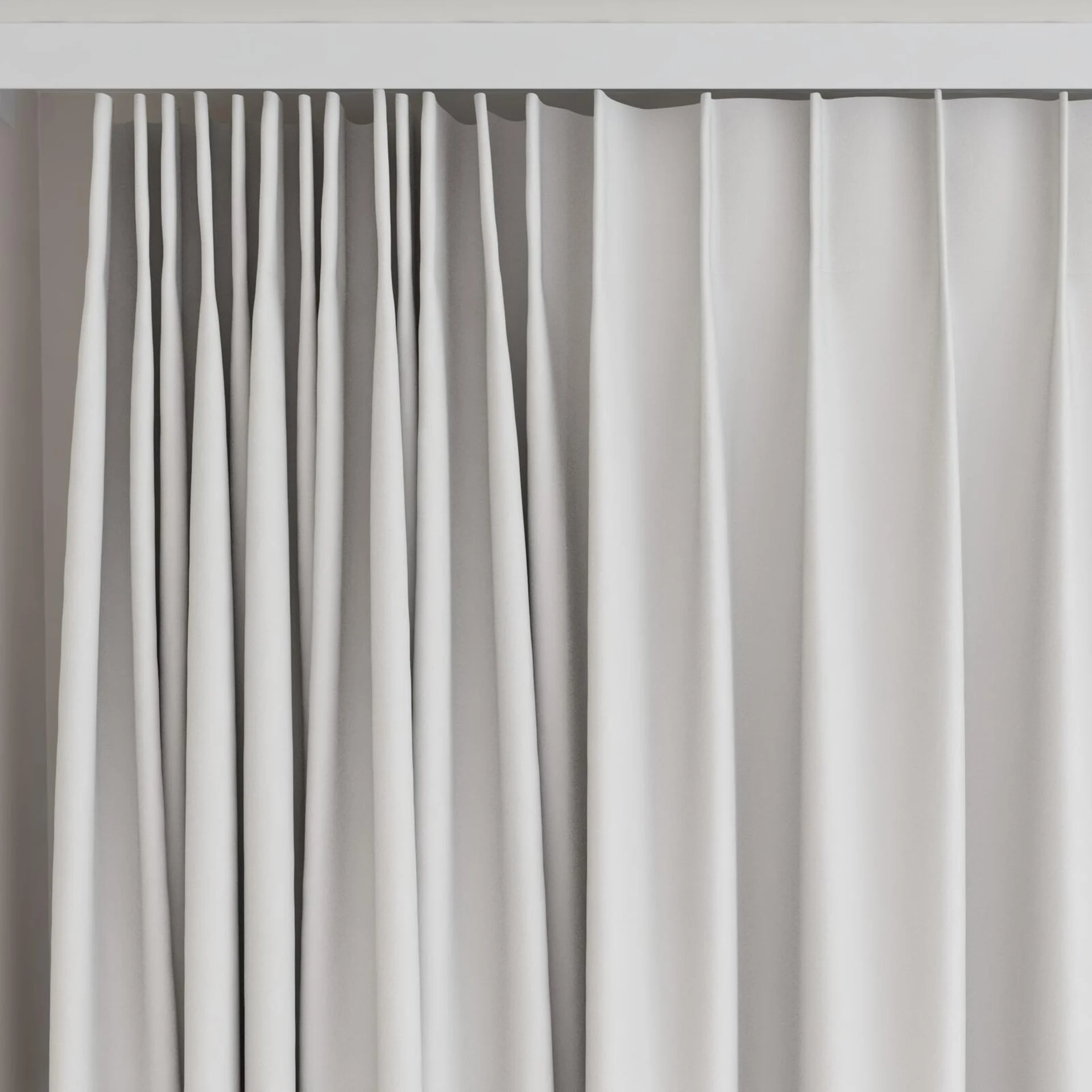 Top view of Quantum FR Ash, on curtain rail