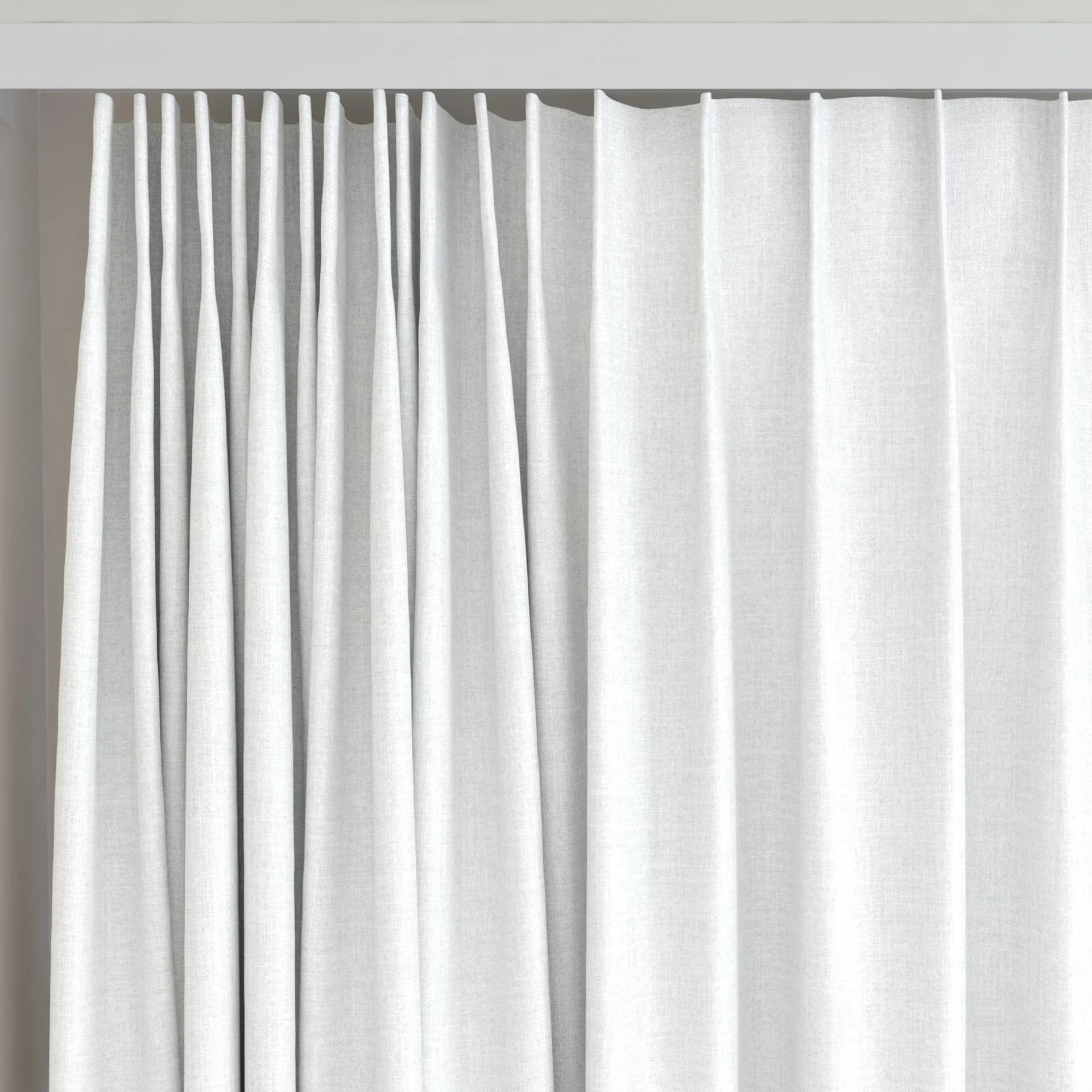 Top view of Frisco Alabaster, on curtain rail