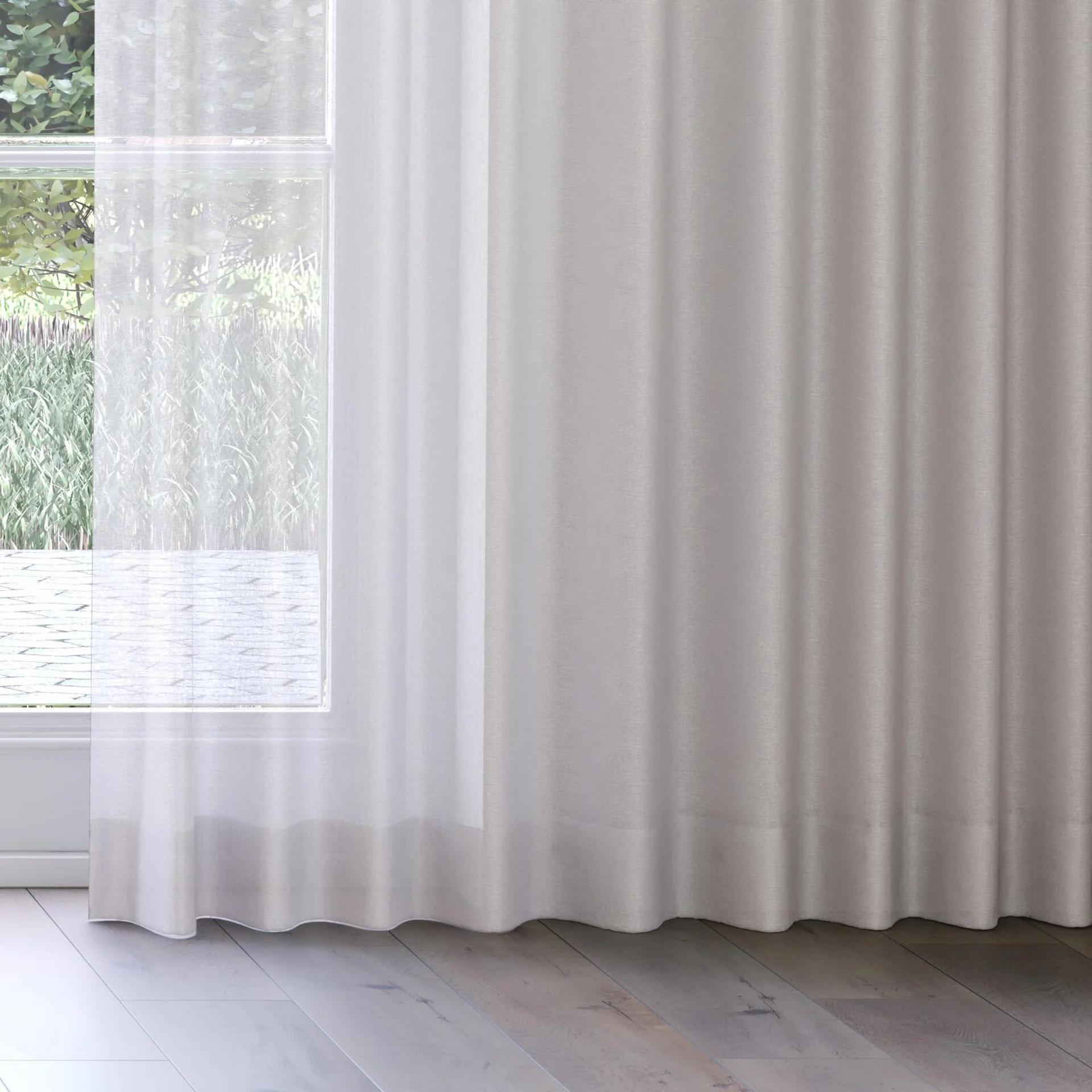 Bottom view of Alcova Cloud, on curtain rail